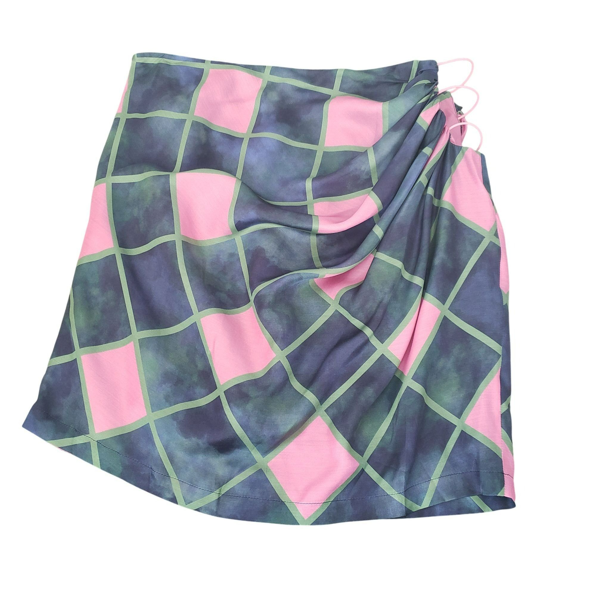 Ahluwalia NEW Ahluwalia Patel Cutout Draped Printed Satin Mini Skirt Size 36" / US 14 / IT 50 - 3 Thumbnail