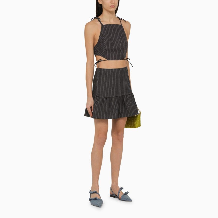 Ganni o1d2blof0824 Mini Skirt in Grey Size 26" / US 2 / IT 38 - 2 Thumbnail