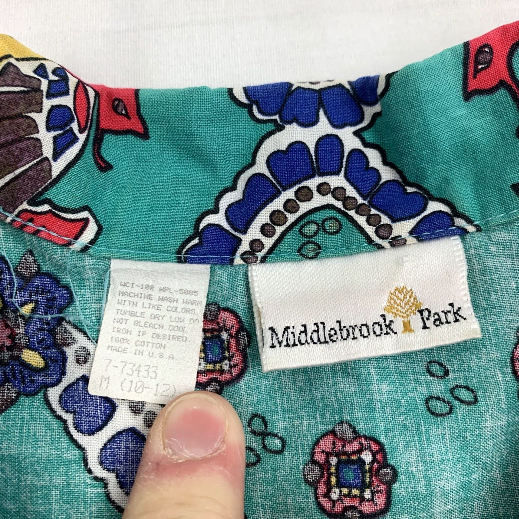 Vintage VINTAGE Middlebrook Park Button Up Womens M Green Floral Nature Outdoors Shirt Womens Middlebrook Park Size M / US 6-8 / IT 42-44 - 4 Thumbnail