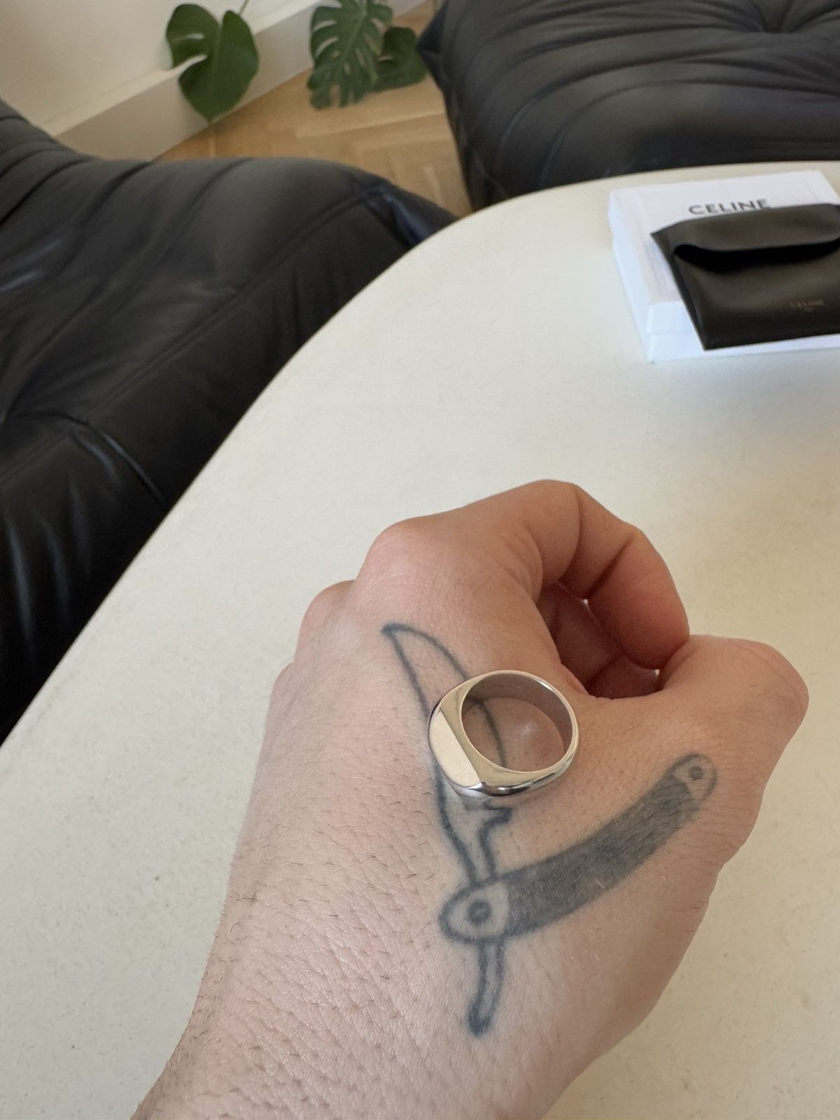 Celine Celine Sleek Modern Silver Ring Designer Luxury Rare unisex Size ONE SIZE - 3 Thumbnail