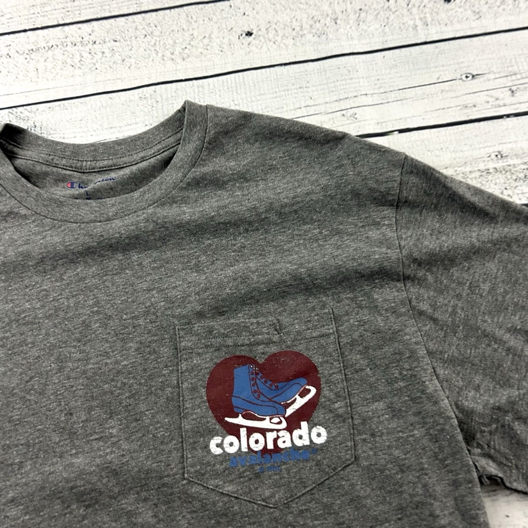 Champion Champion Colorado Avalanche Long Sleeve T Shirt Men’s Large Gray Pocket Shirt Size US L / EU 52-54 / 3 - 2 Thumbnail