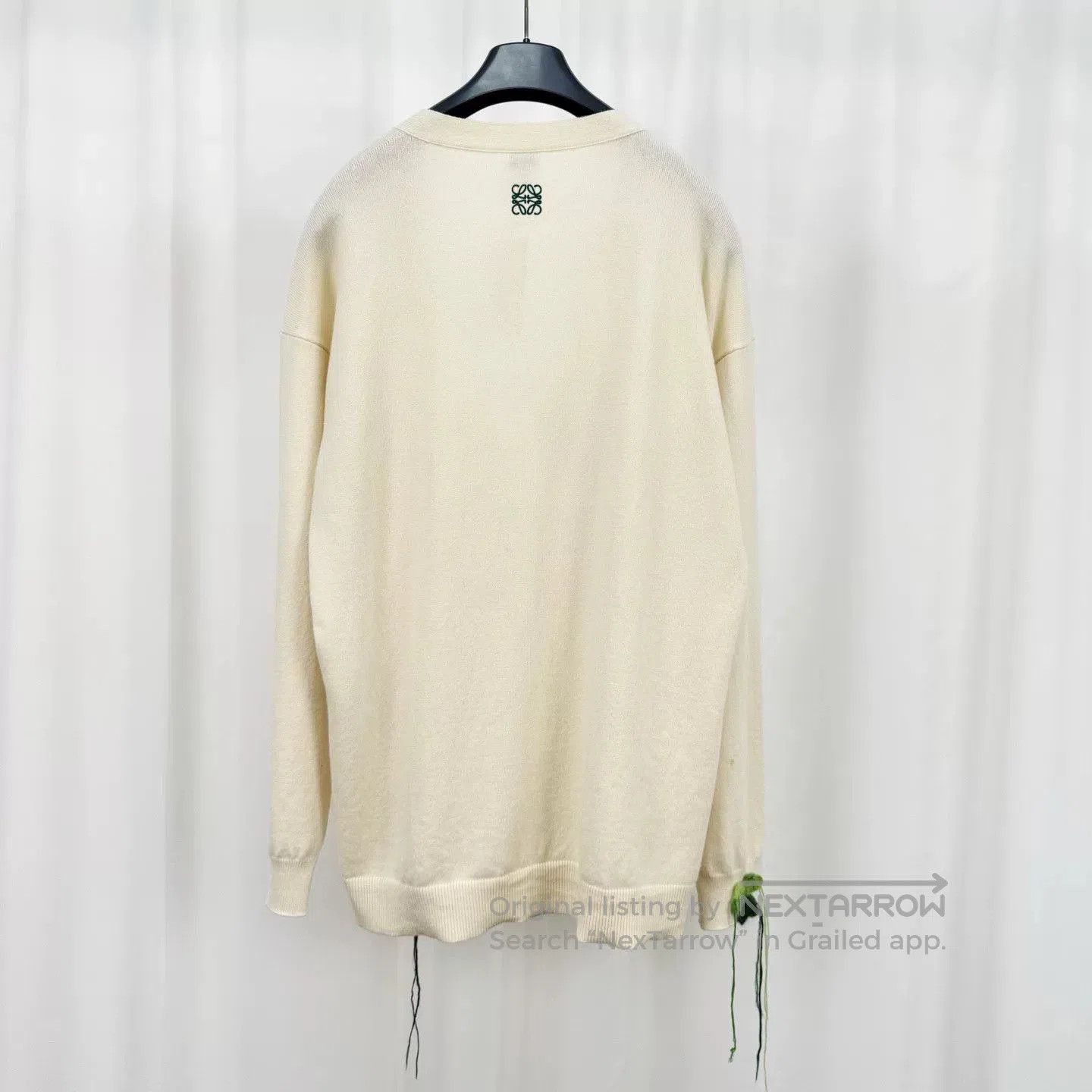 Loewe Loewe Embroidered Tassel Cardigan in Cream. Size L / US 10 / IT 46 - 2 Thumbnail