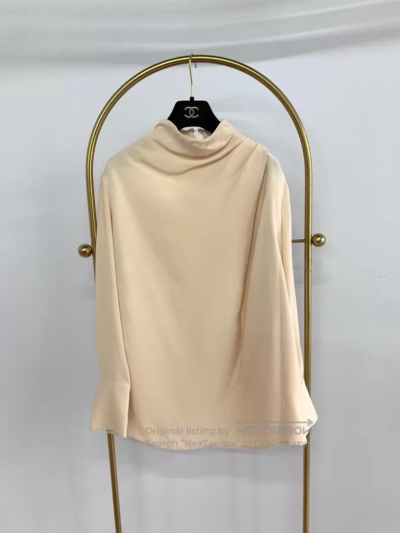 Loro Piana Loro Piana Apricot High-Neck Long Sleeve Shirt Size S / US 4 / IT 40 - 1 Thumbnail