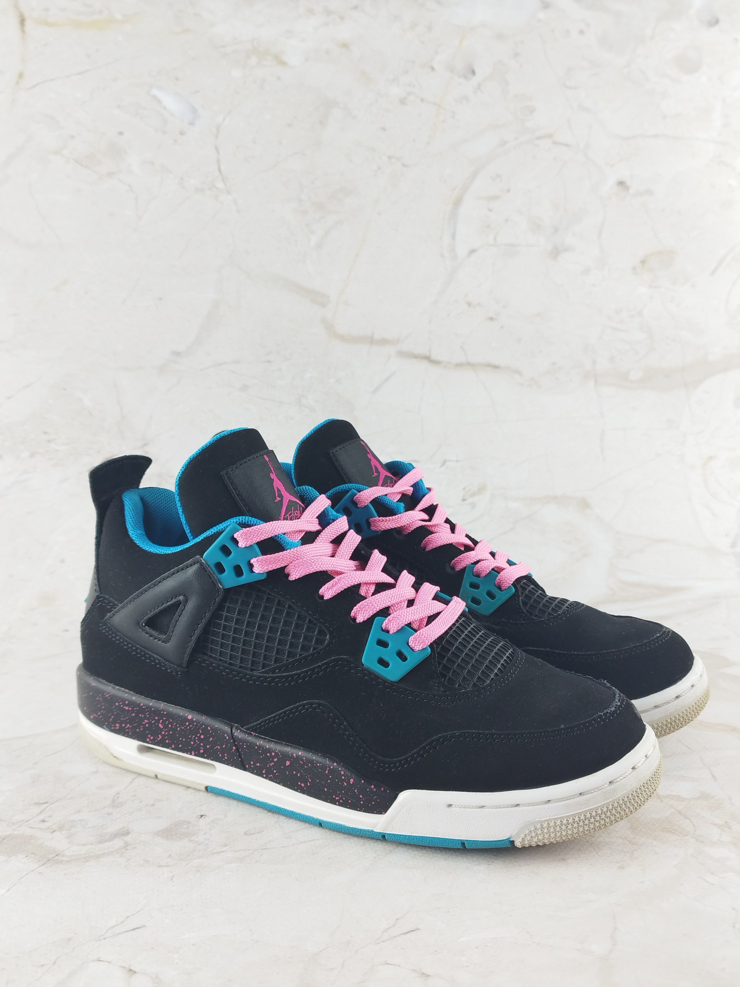 Jordan Brand Jordan Retro 4 GS Vivid pink Dynamic blue Size US 7 / IT 37 - 1 Thumbnail