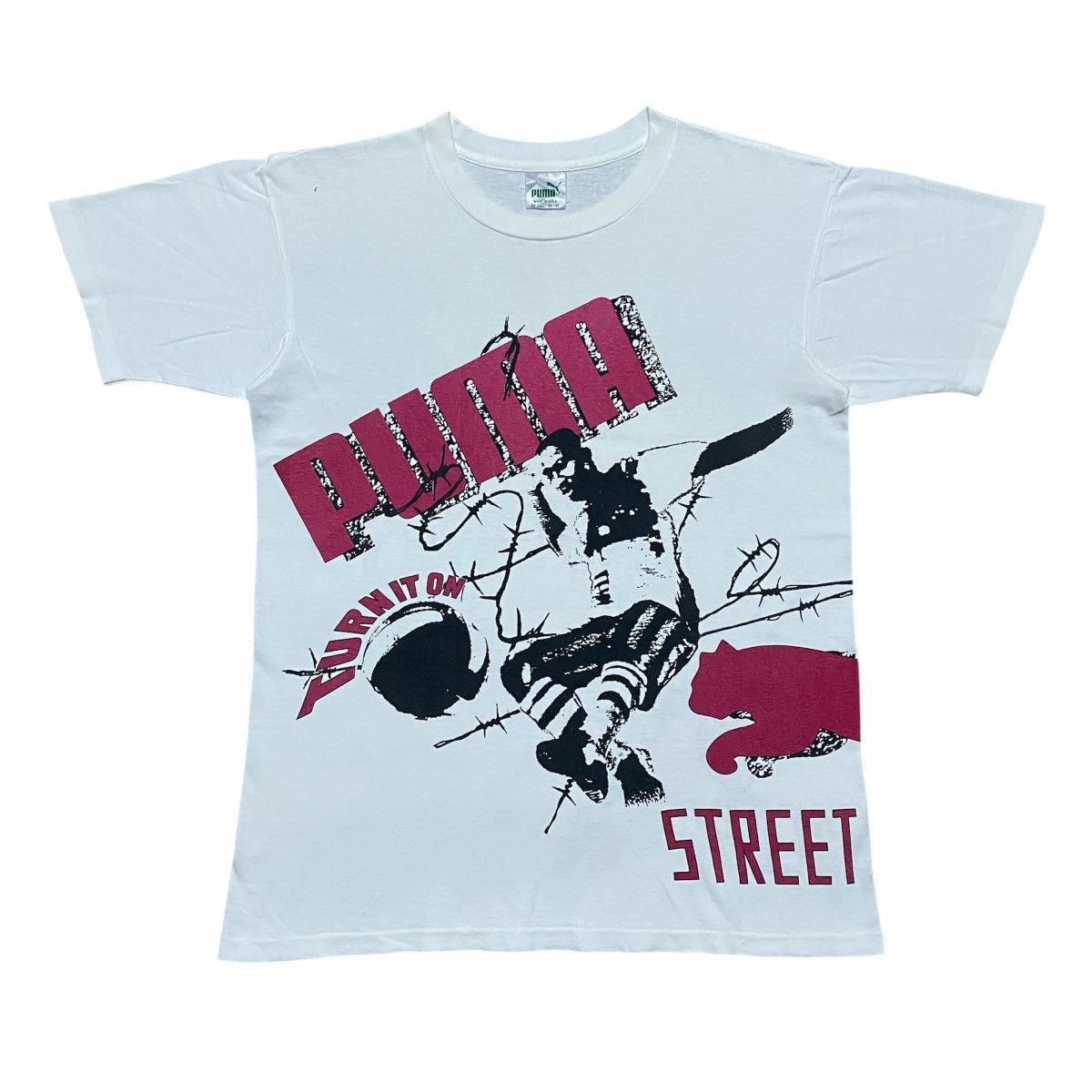 Puma × Vintage Rare‼️🔥Vintage Puma Street Soccer Big Logo T-Shirt Size US M / EU 48-50 / 2 - 1 Thumbnail