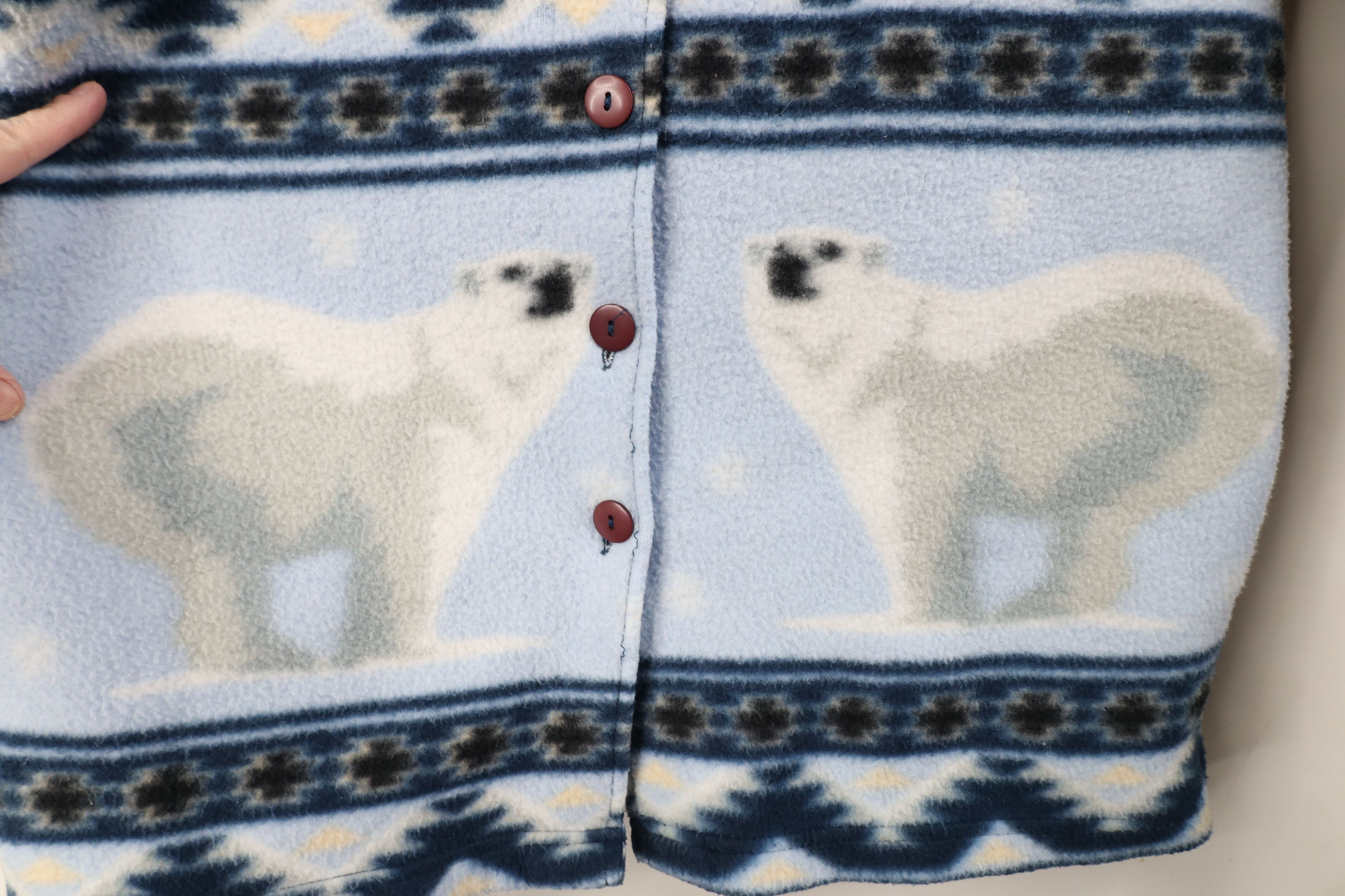 Vintage Vintage 90s Southwestern Polar Bear All Over Shirt Jacket Size M / US 6-8 / IT 42-44 - 5 Thumbnail