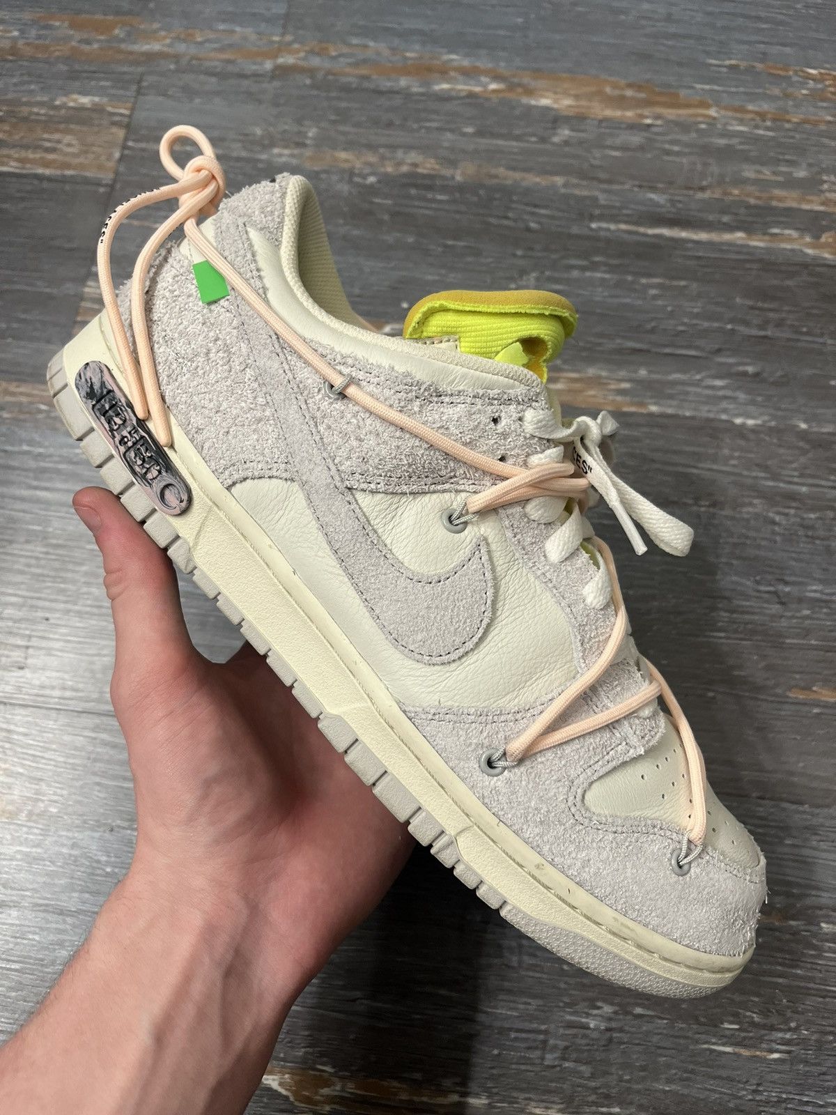 image of Off-White Nike Dunk Low Lot 12 Shoes in Grey, Men's