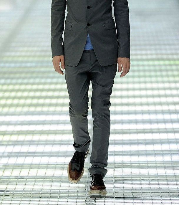 Prada *NEW* PRADA FW 2011 Washed Nylon Blend Gray Pants jean Denim Size US 32 / EU 48 - 2 Thumbnail