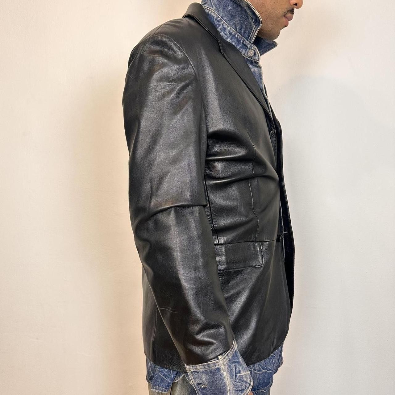 Sisley Vintage Sisley Black Leather Blazer - Medium Size US M / EU 48-50 / 2 - 3 Thumbnail