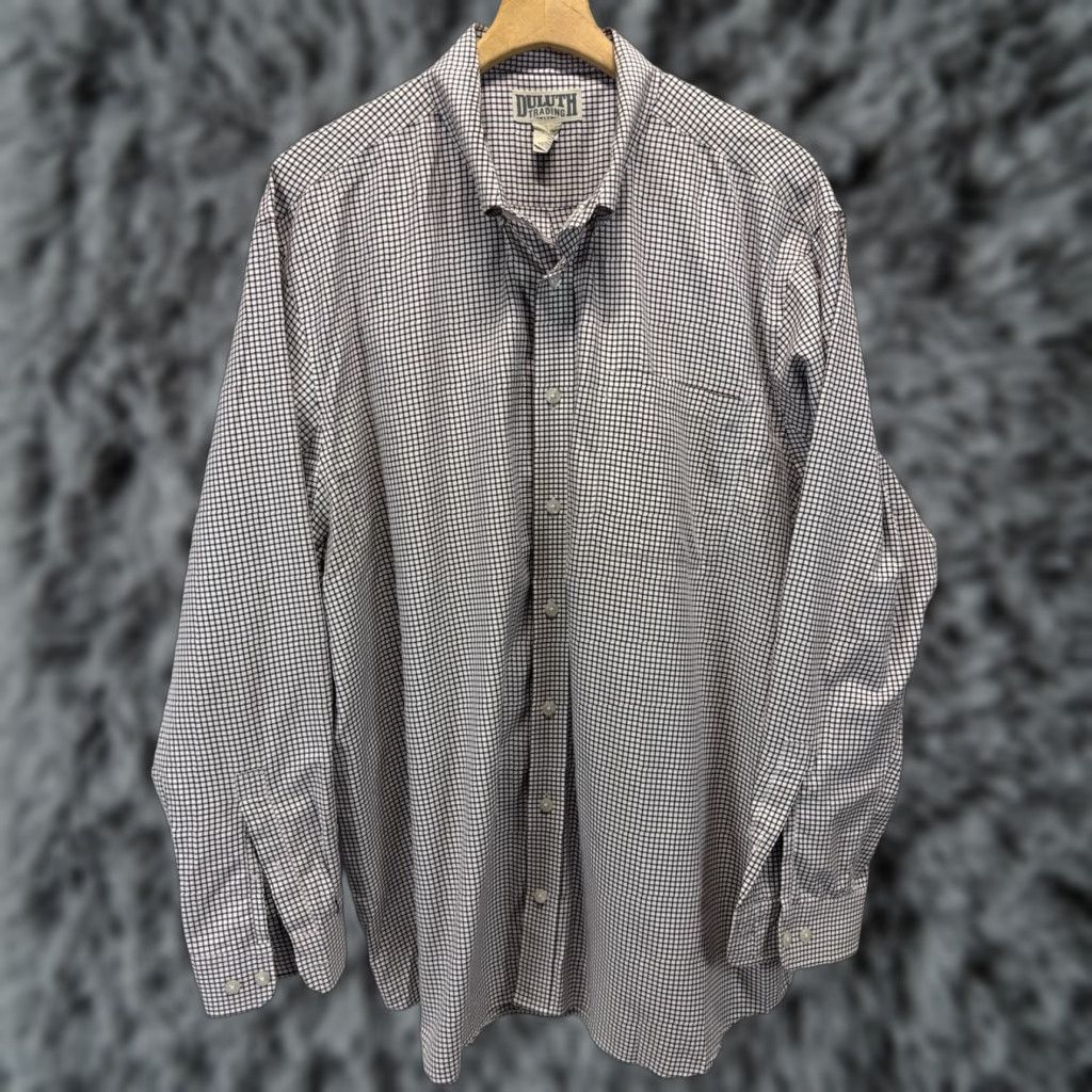 Vintage Duluth Button-Down Shirt 2XLT Big & Tall Men’s White Burgundy Check Sz Button-Up Long Sleeve Cotton Size US XXL / EU 58 / 5 - 1 Thumbnail