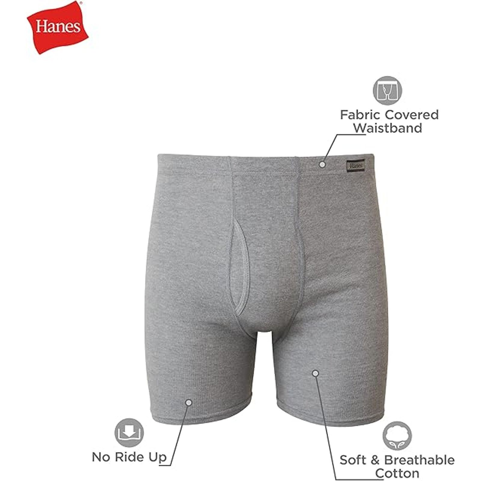 Hanes New Hanes 6 Pack Men Medium Moisture Wicking Boxer Briefs Size ONE SIZE - 5 Thumbnail