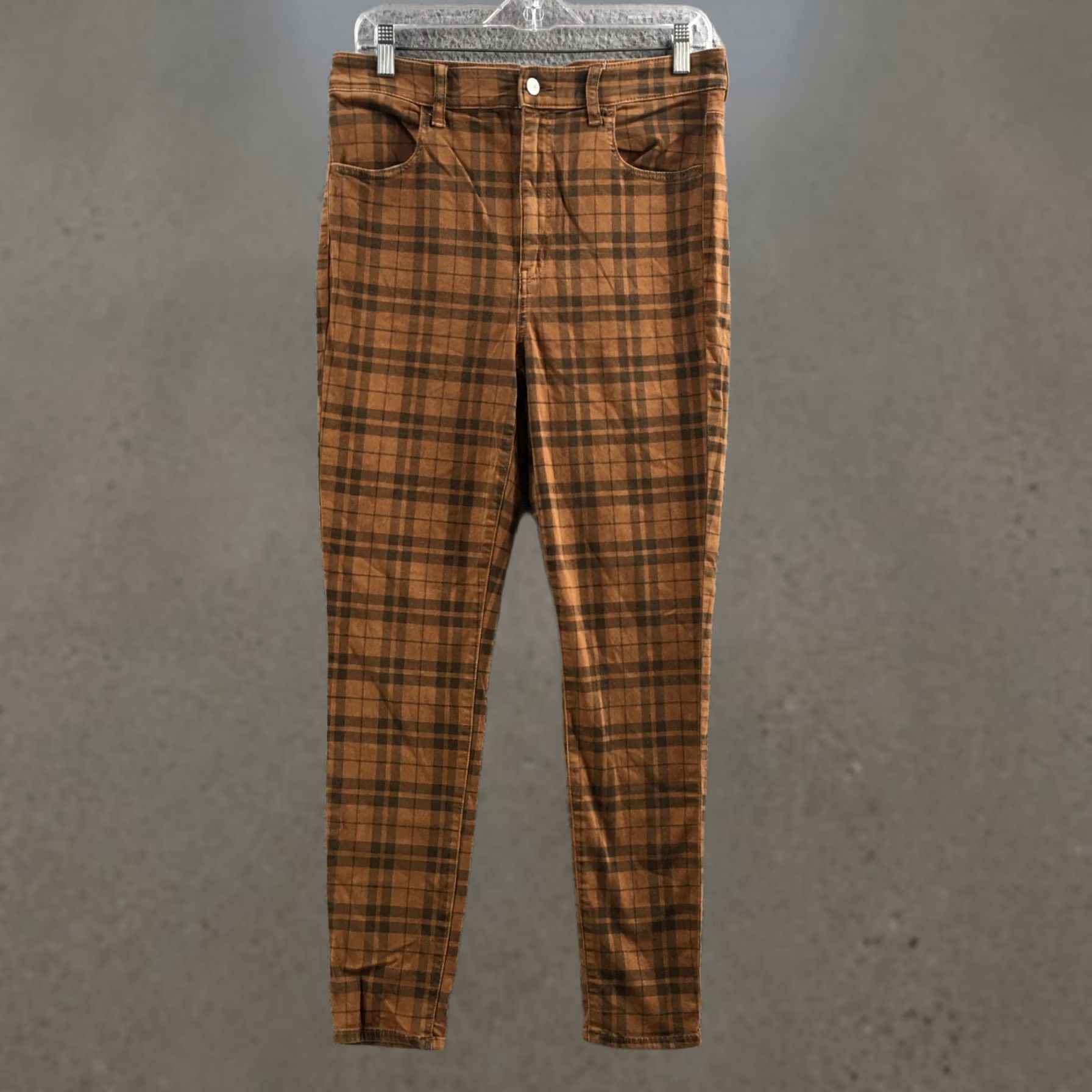 American Eagle Outfitters American Eagle High Rise Jegging Pants Womens 12R (31x27.5) Brown Plaid Size 34" / US 12 / IT 48 - 1 Thumbnail