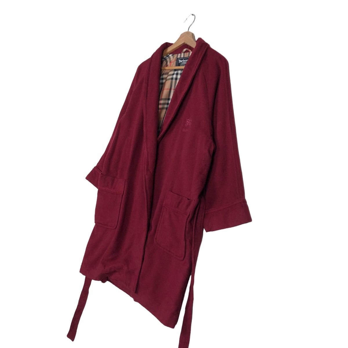 Burberry 🔥Vintage Burberrys Long Jacket Bath Robe Nova Check Lining Size US M / EU 48-50 / 2 - 2 Thumbnail