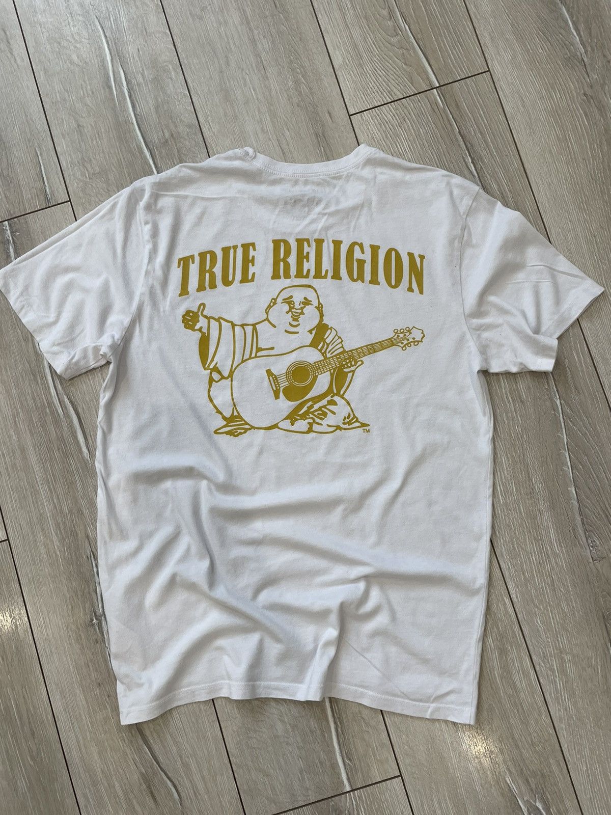 True Religion Vintage True Religion T-Shirt Big Logo Budha White Gold Man Size US M / EU 48-50 / 2 - 1 Thumbnail