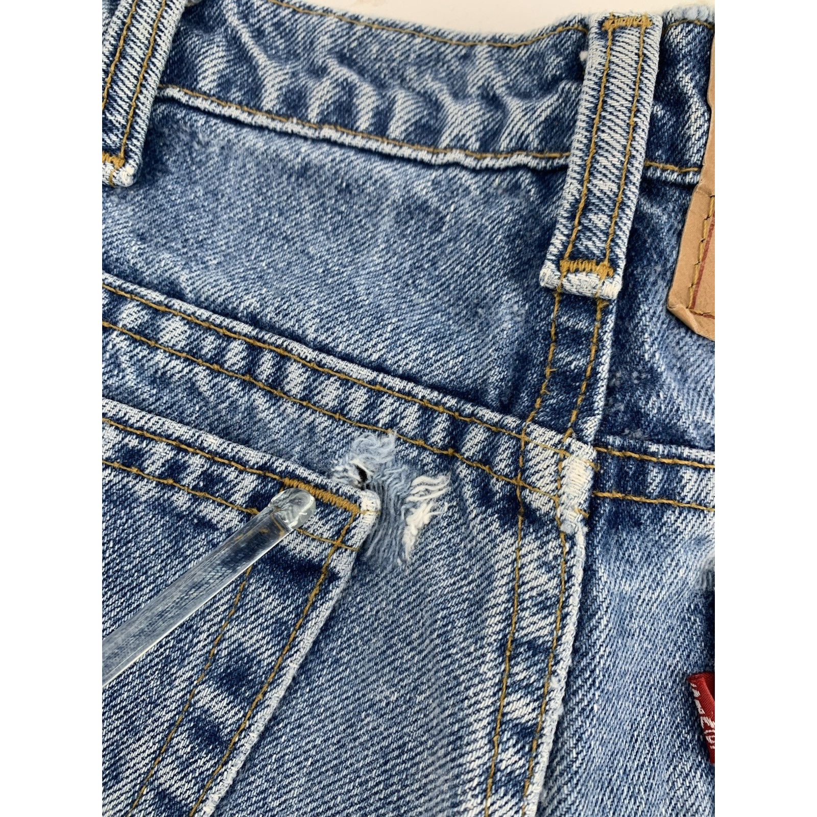 Levi's VTG Levi’s 550 Jeans 39x30 Blue Relaxed Fit Tapered *HOLES* Size US 39 - 11 Thumbnail