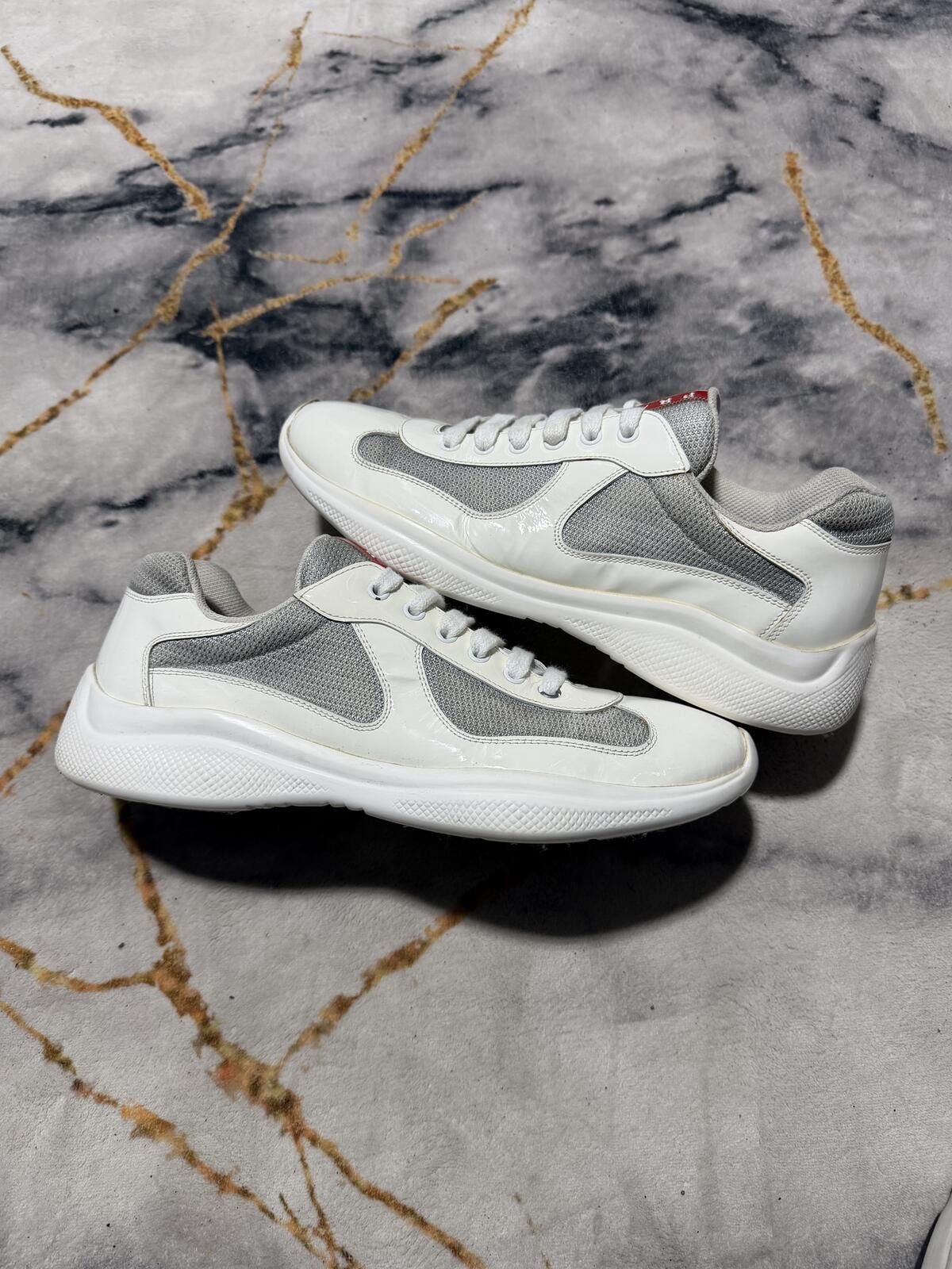Prada Prada Americas Cup White Patent Leather Silver - Sz9US Size US 9 / EU 42 - 3 Thumbnail