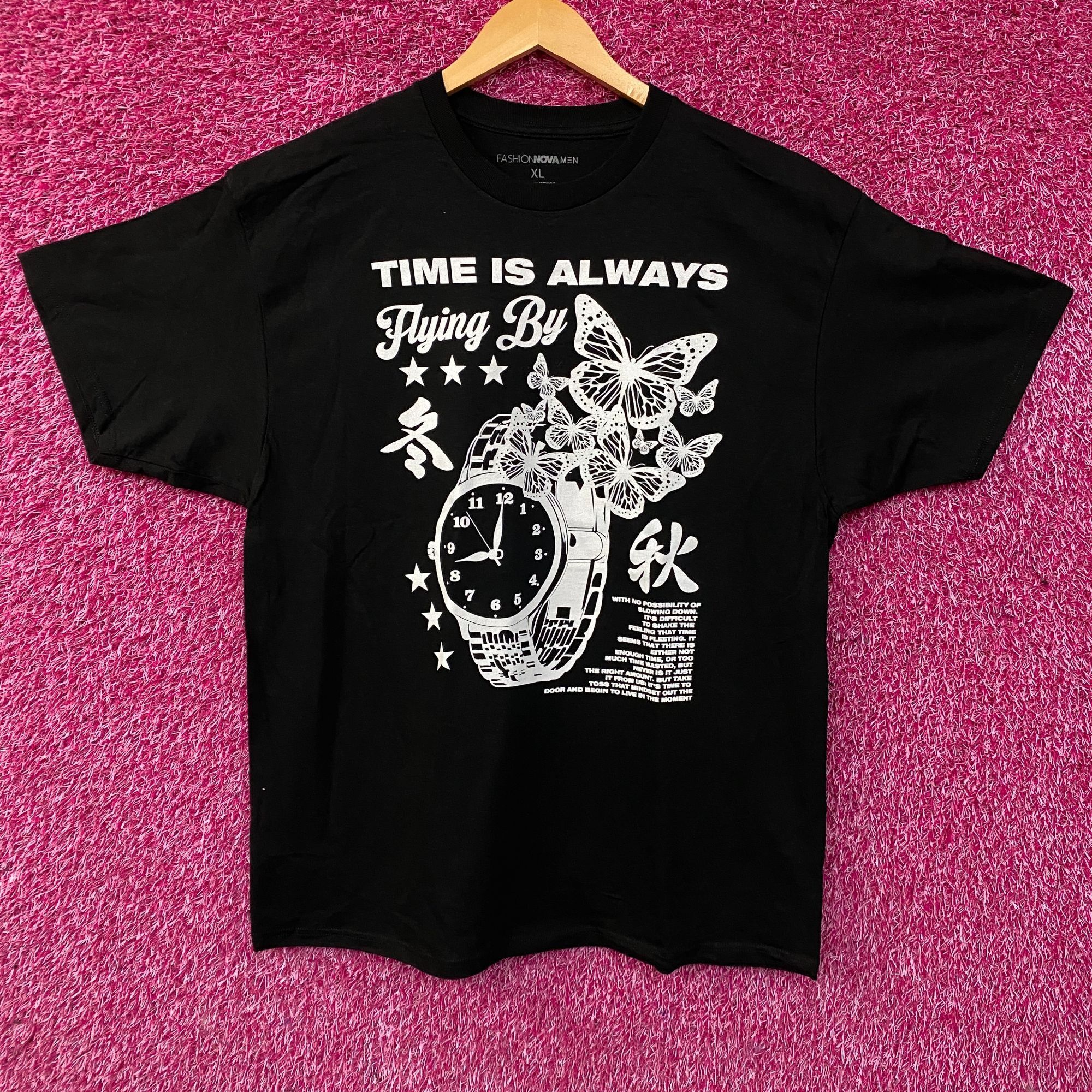 Fashion Nova Fashion Nova Time Is Always Flying By Graphic T-Shirt XL Size US XL / EU 56 / 4 - 1 Thumbnail