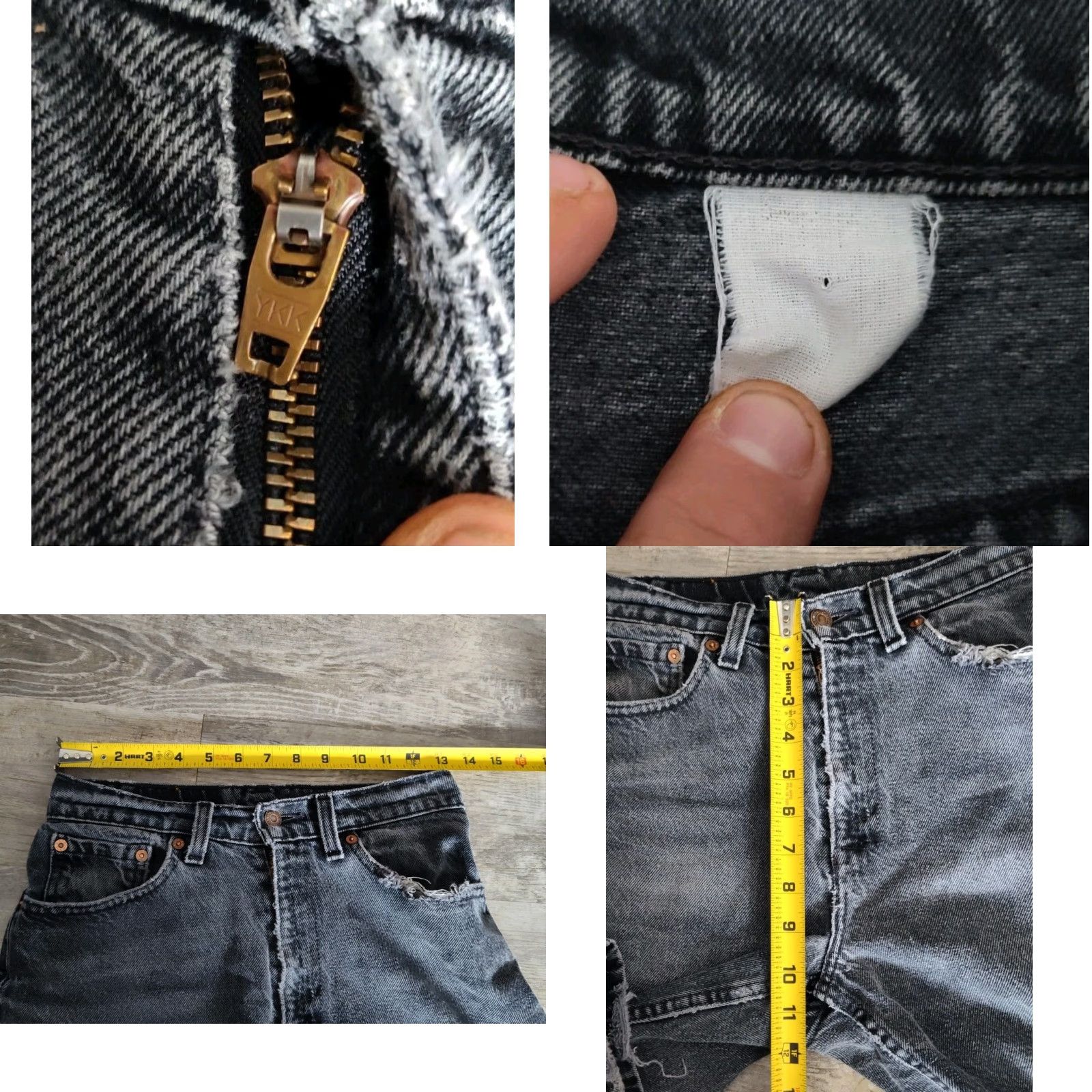 Levi's VINTAGE Levi's 512 Jeans Women Black 90s Slim Fit Tapered Distressed 5-Pocket USA Made Denim Size 26" / US 2 / IT 38 - 8 Thumbnail