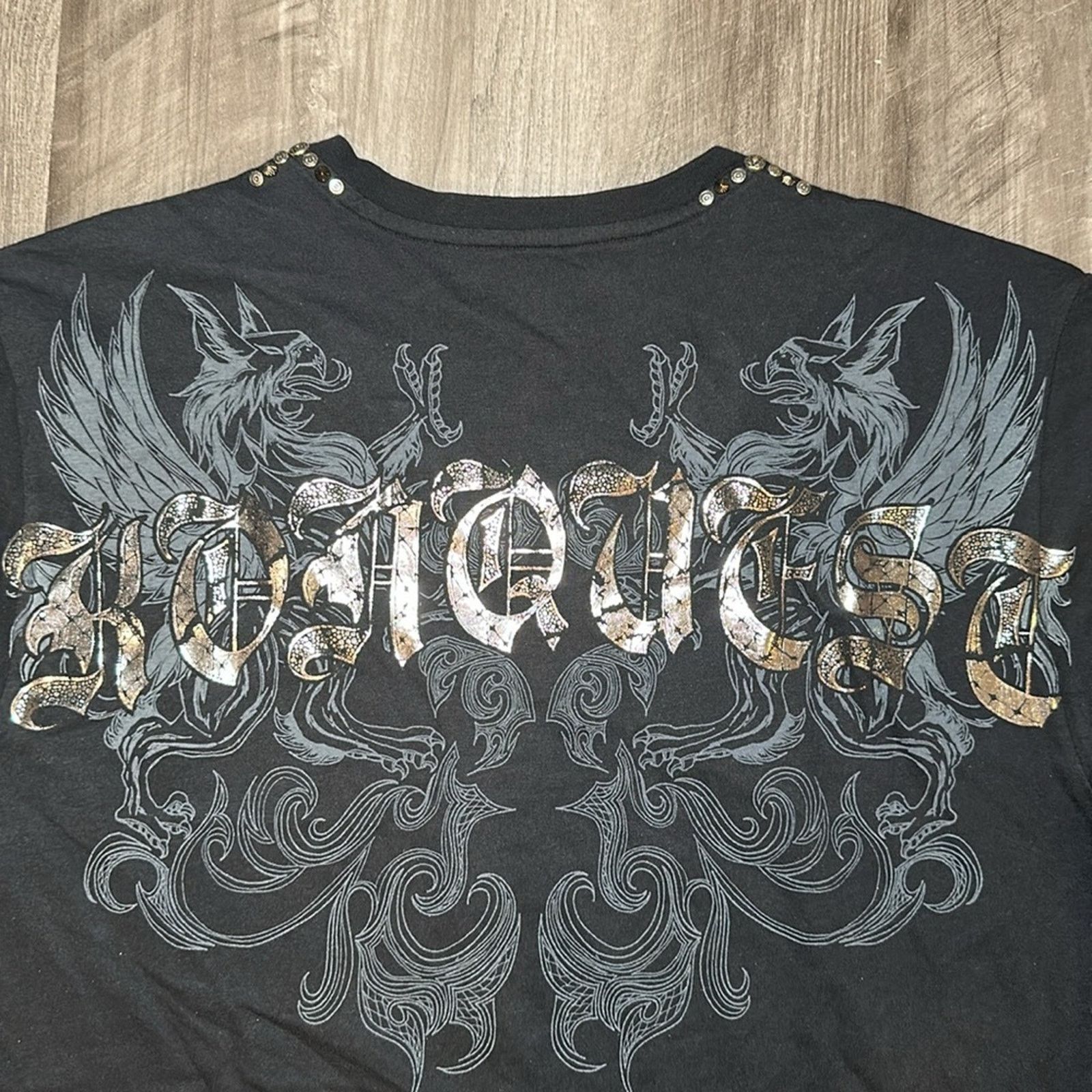 Other Konquest Metallic Studded V-Neck Y2K Tee - Medium Size US M / EU 48-50 / 2 - 4 Thumbnail