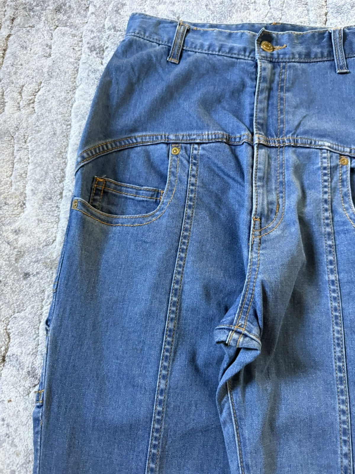 Lee × mercibeaucoup Issey Miyake Mercibeaucop Drop Crotch Multi Paneled Jeans Size US 28 / EU 44 - 5 Thumbnail