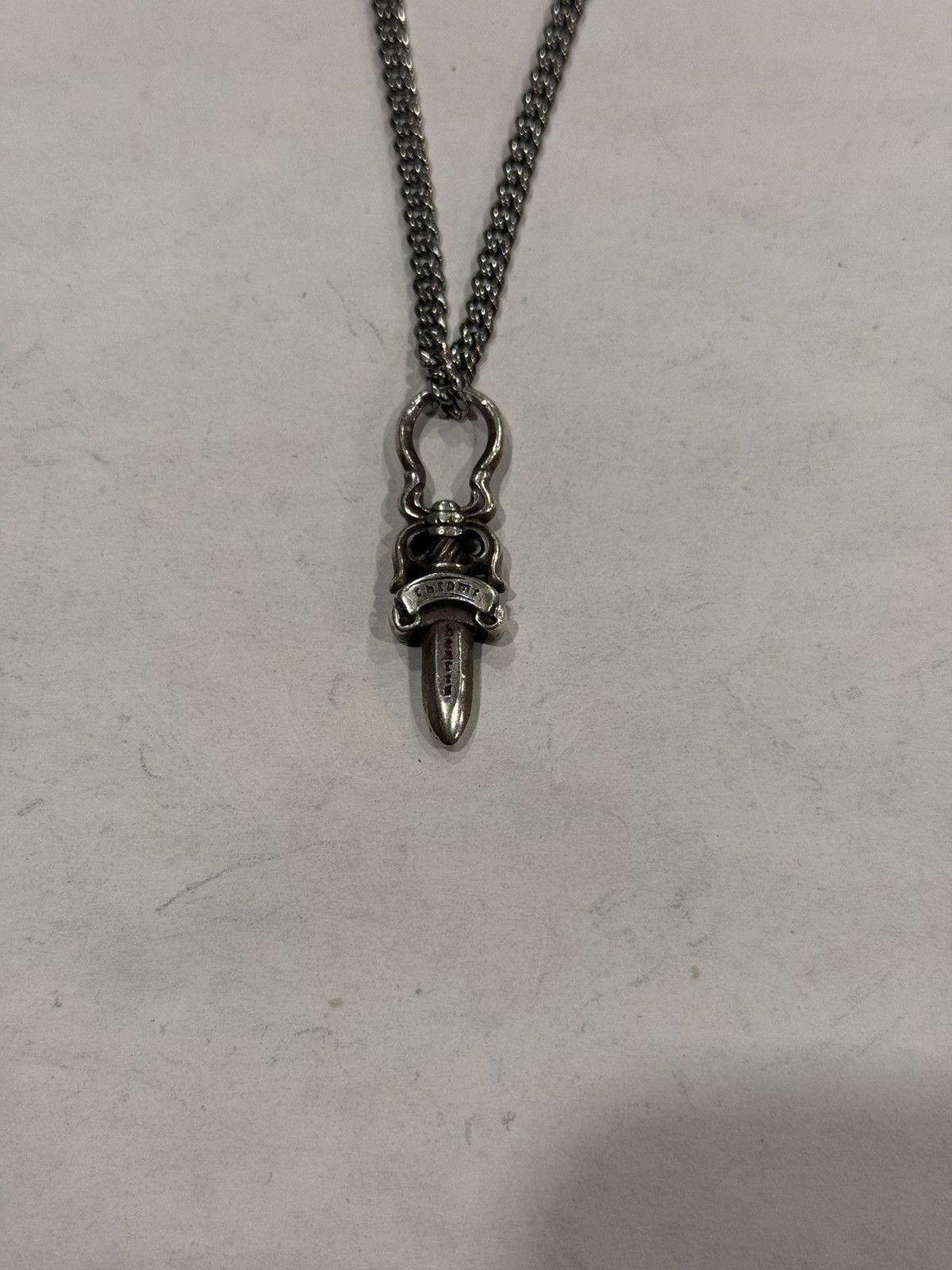 Chrome Hearts Chrome Hearts Dagger Pendant Silver Cuban Chain Necklace 925 Size ONE SIZE - 1 Thumbnail