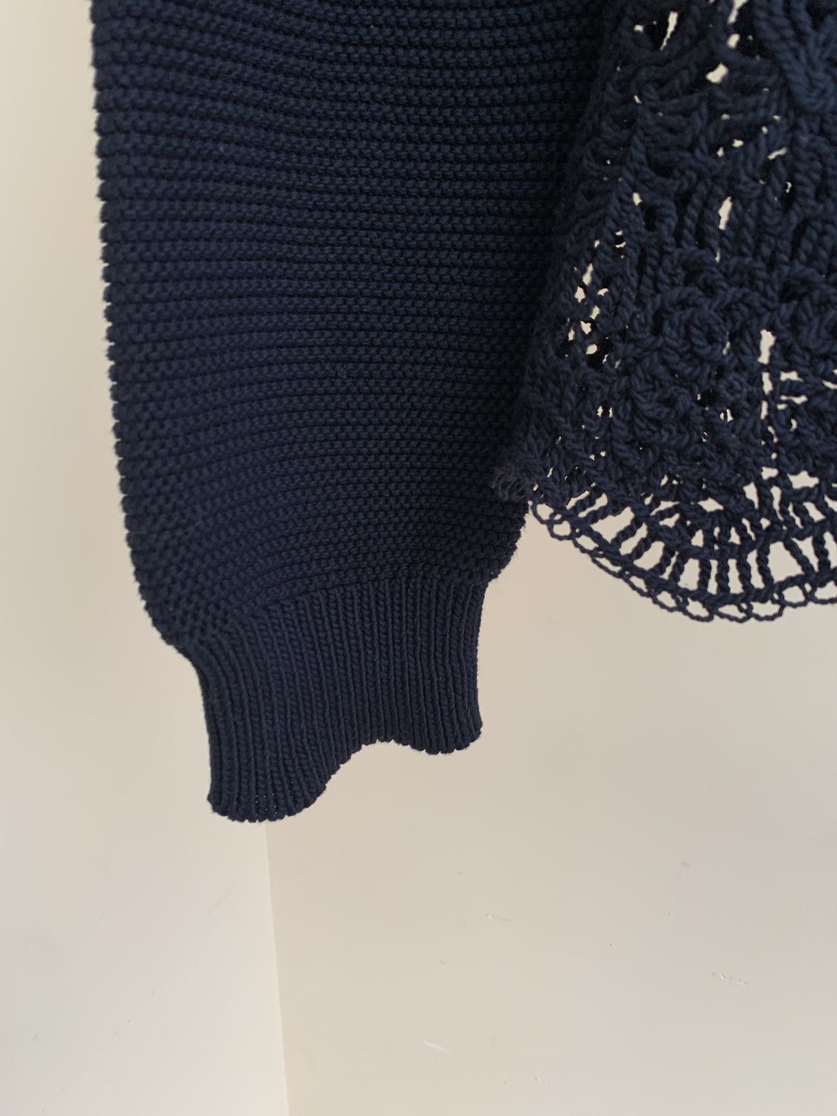 Stella McCartney Stella McCartney Crochet-Paneled V-Neck Cotton Knit Sweater Size M / US 6-8 / IT 42-44 - 9 Thumbnail
