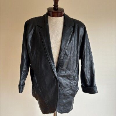 Other VTG Leather Blazer Petite Raglan Jacket Oversized Padded Sho Size US M / EU 48-50 / 2 - 1 Thumbnail
