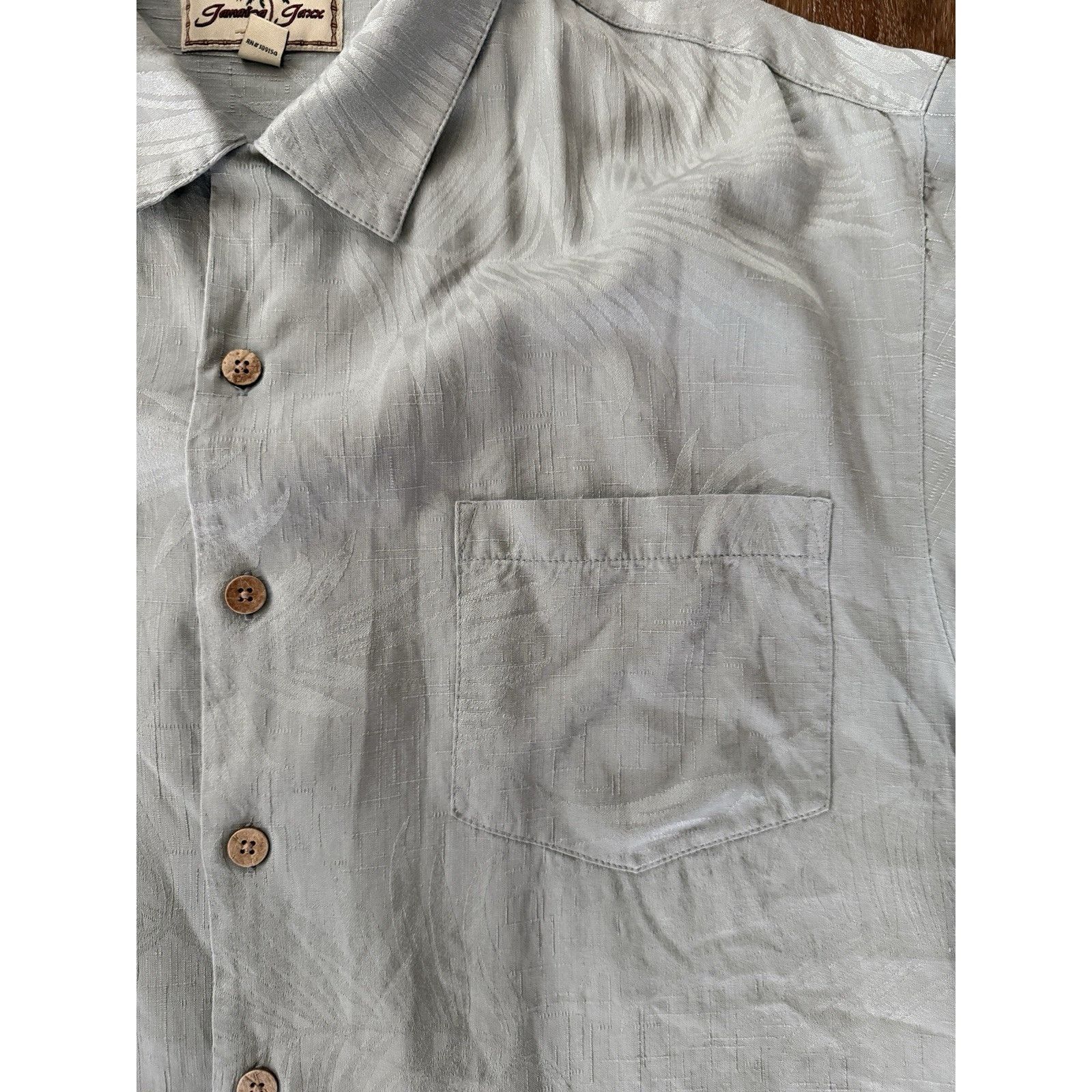 Other Jamaica Jaxx Men's Light Green Silk Button Down SS Shirt Size US L / EU 52-54 / 3 - 5 Thumbnail