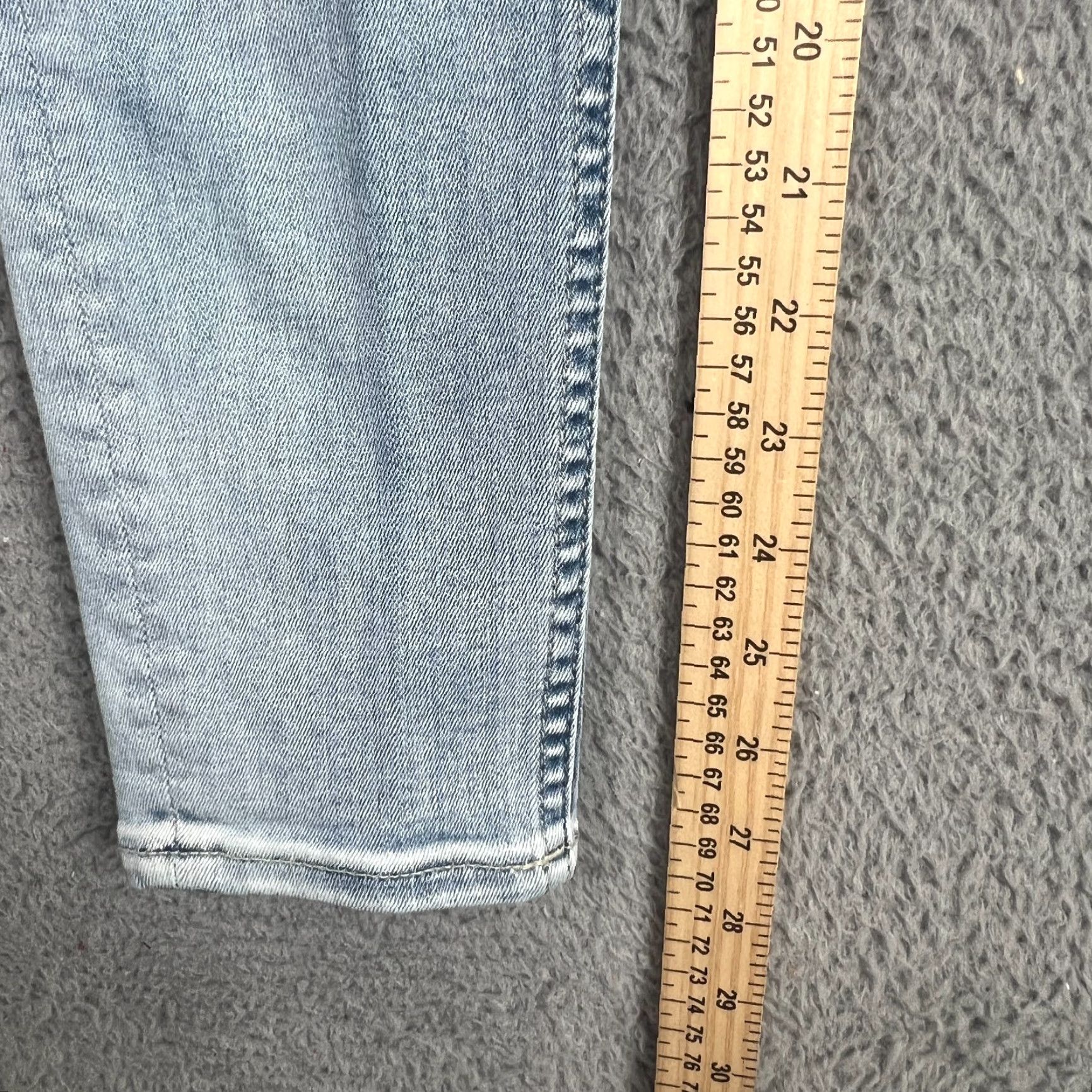 Vintage Vigoss Womens Size 25 Jeans Rebel Skinny Raw Hem Button Fly Light Wash Blue Size 42" / US 20 - 3 Thumbnail