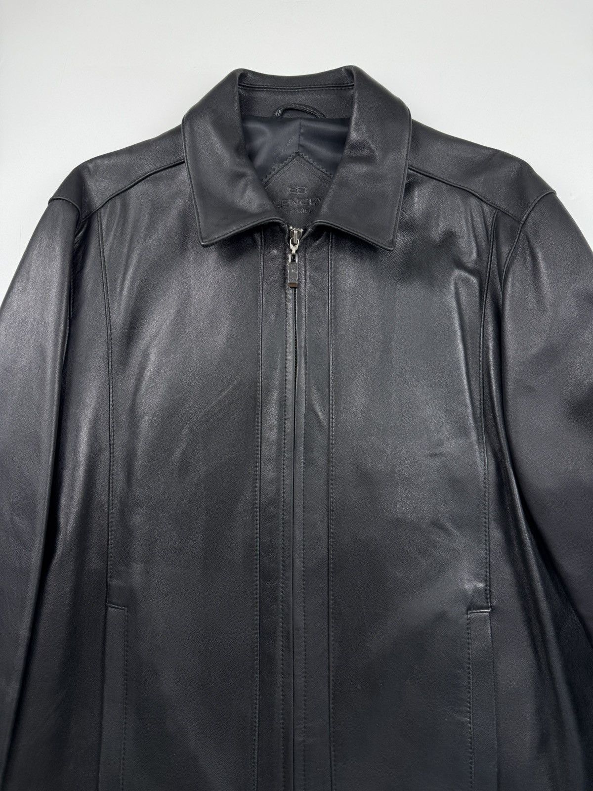 Balenciaga Vintage Balenciaga BB Logo Zip Up Leather Jacket Size US L / EU 52-54 / 3 - 6 Thumbnail