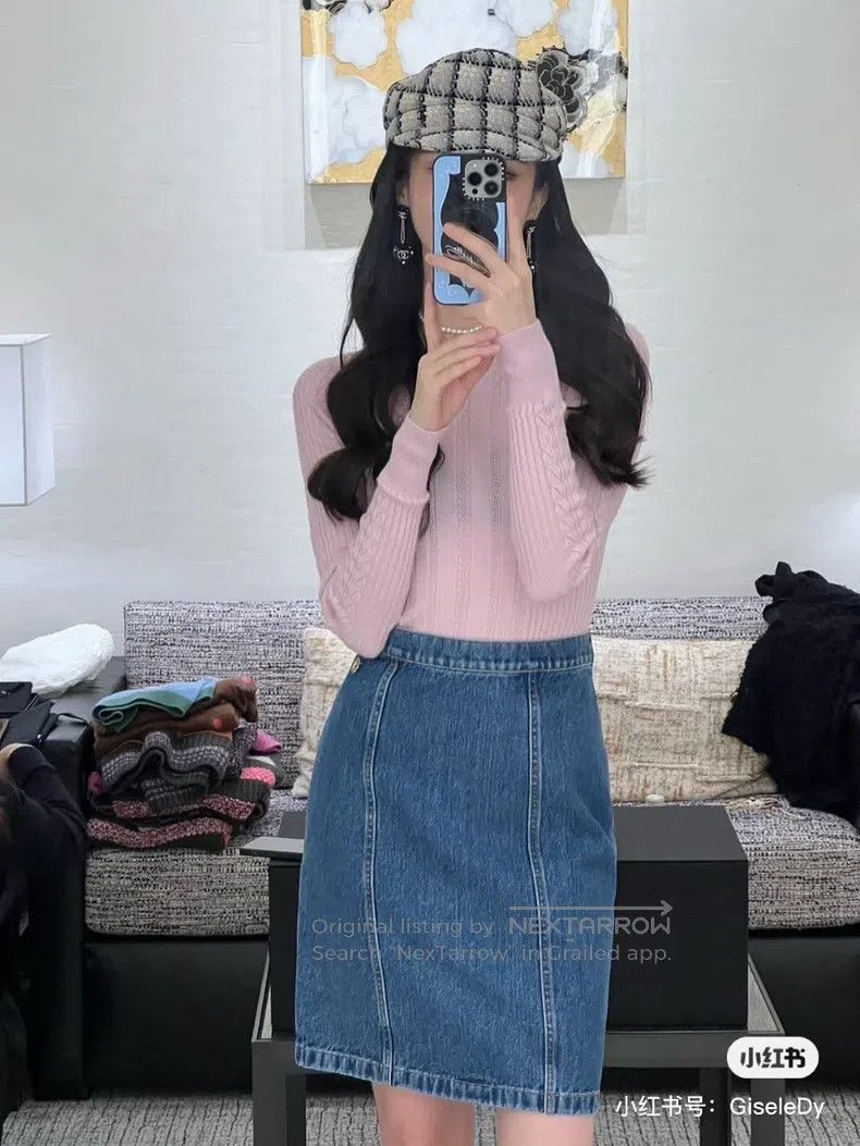 Chanel Chanel 22K new crystal buckle denim skirt Size 24" / US 00 / IT 34 - 8 Thumbnail