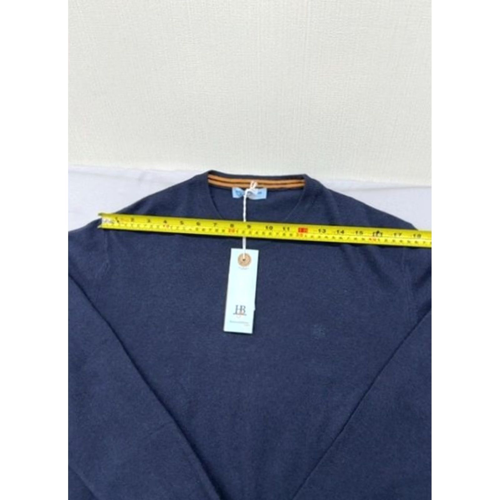 Harmont & Blaine Harmont & Blaine Navy Blue XL Mens Crew Neck Sweater Orange Contrast (Cotton Jersey) Size US XL / EU 56 / 4 - 6 Thumbnail