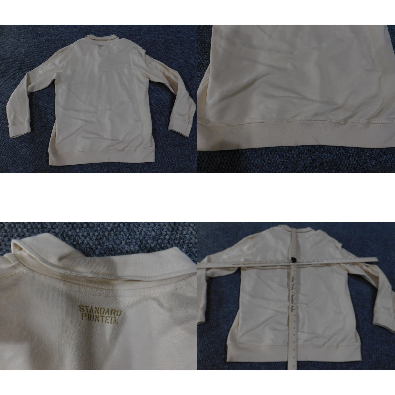 Zara VINTAGE Zara Sweatshirt Mens Small Beige Cream Collared Pullover Rib Cuffs Hem Cotton Size US S / EU 44-46 / 1 - 9 Thumbnail