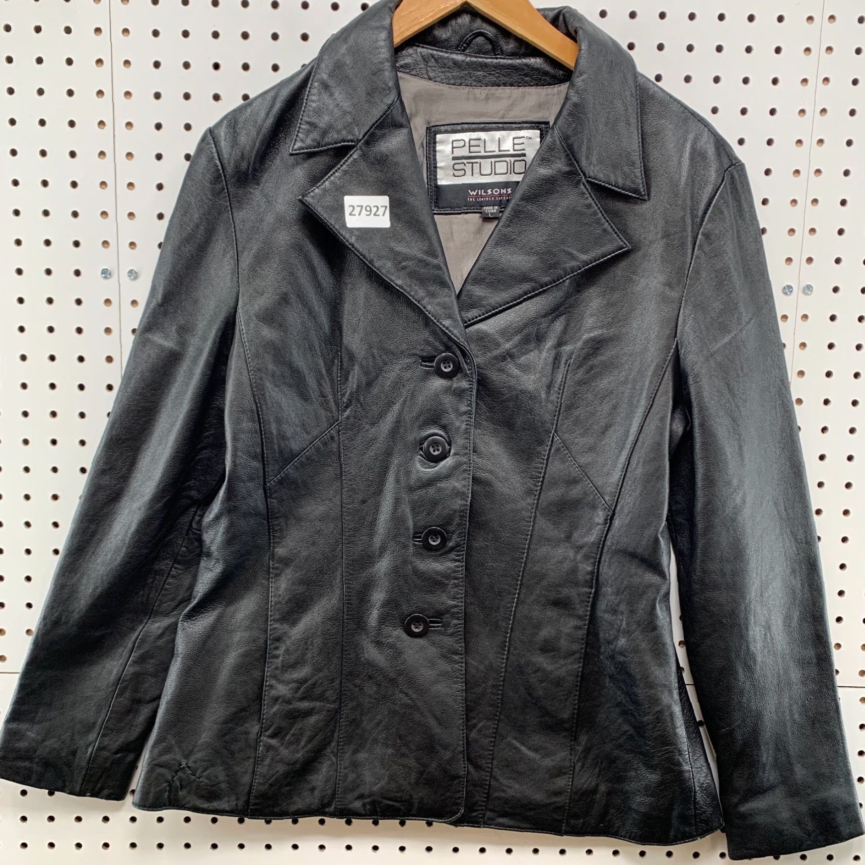 Vintage Pelle Studio Wilson Leather Blazer Women’s Large Black Single Breasted Womens Size L / US 10 / IT 46 - 6 Thumbnail