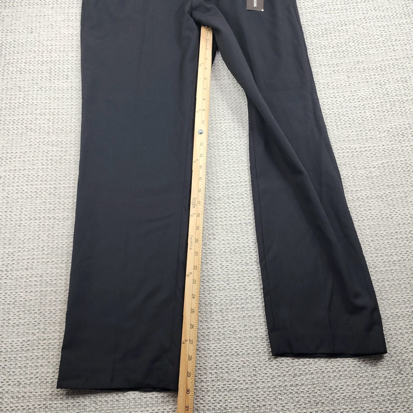 Michael Kors Michael Kors Pants Mens 36x30 Black Wool Blend Flat Front Dress Trousers Formal Shirt? Size US 36 / EU 52 - 6 Thumbnail