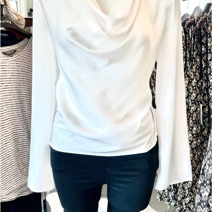 Joseph Ribkoff Rich Berry Satin Straight Top With Shirred Sleeves Style 244023 main image 1