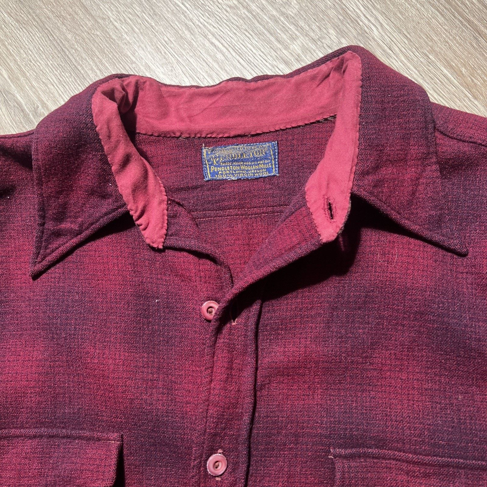Pendleton Vintage 1920s Pendleton Shadow Plaid Wool Flannel Shirt Size US L / EU 52-54 / 3 - 12 Thumbnail