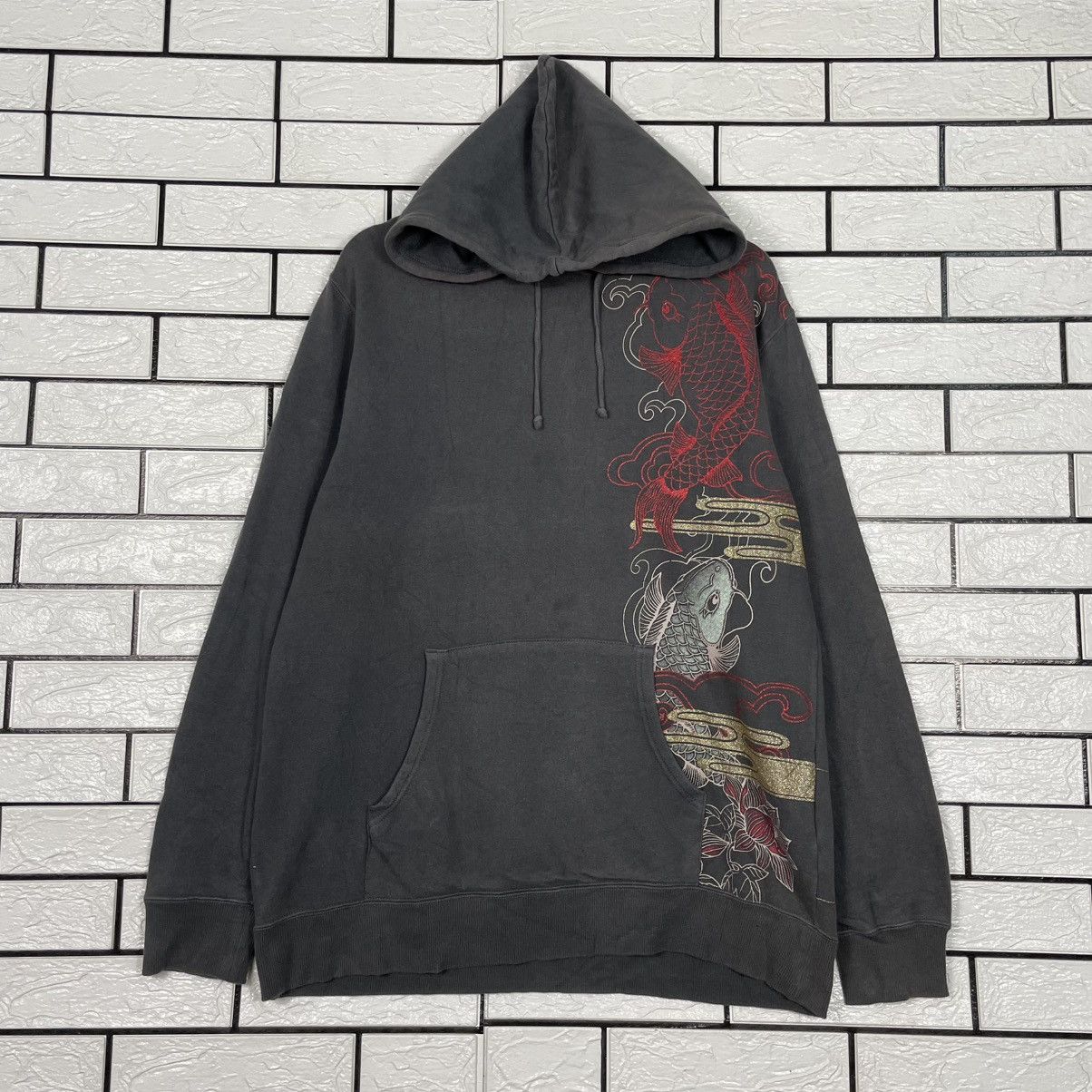 Japanese Brand Sorridere Koi Fish Sukajan Pullover Hoodie Size US L / EU 52-54 / 3 - 1 Thumbnail