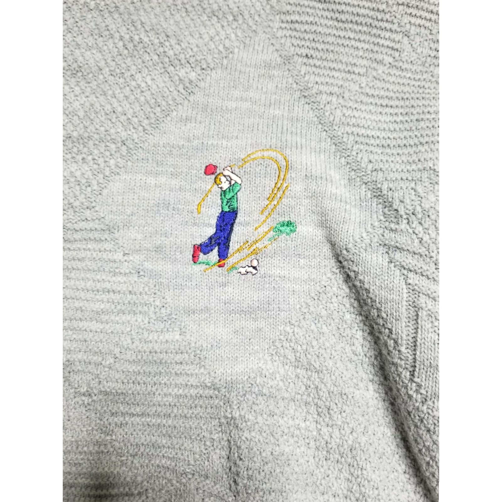 Jantzen Vintage Jantzen Golf Sweater Mens L Embroidered Gray Pullover 90s Comfort Fit Crew Neck Size US L / EU 52-54 / 3 - 3 Thumbnail