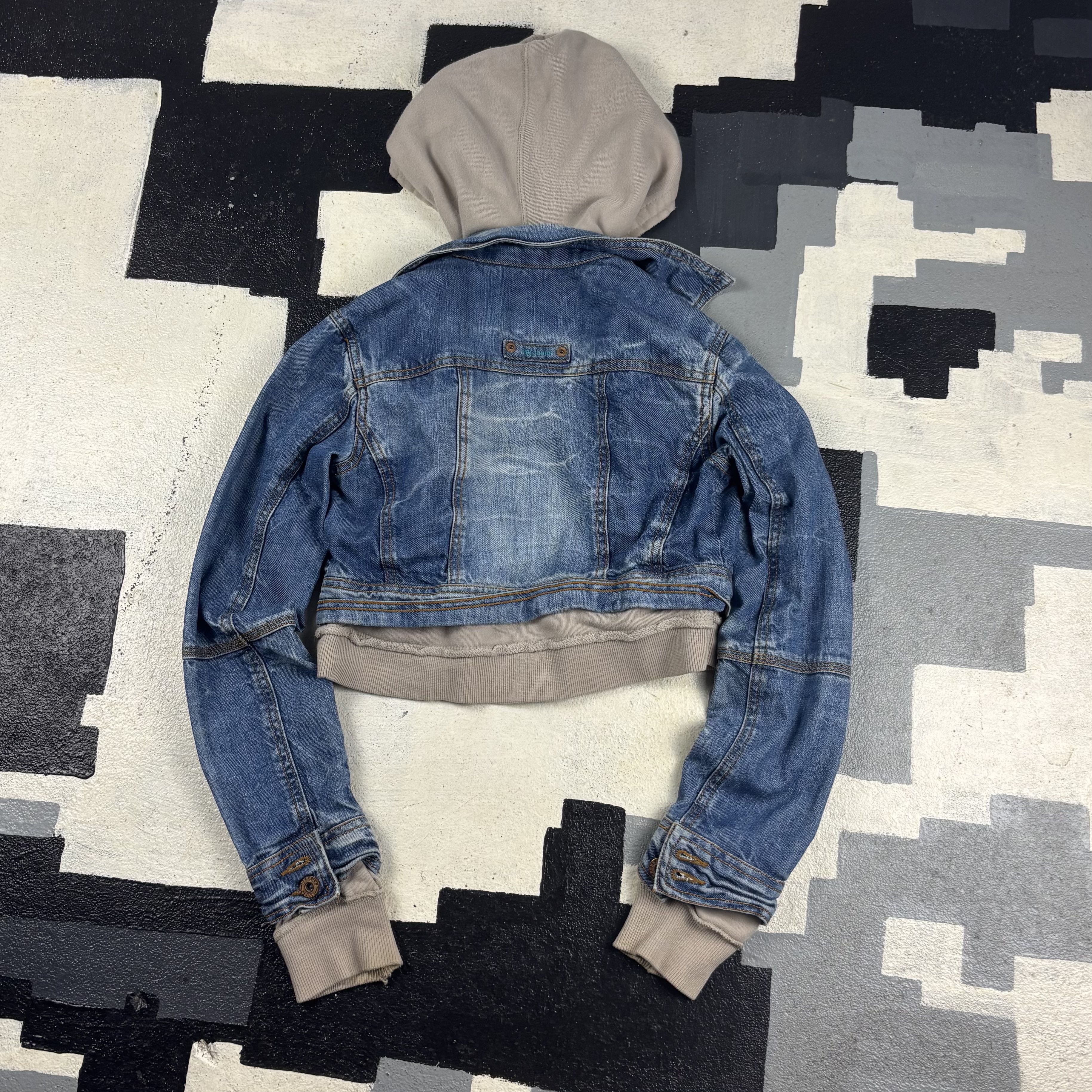 Bershka Vintage Bershka Denim Hoodie Size S / US 4 / IT 40 - 9 Thumbnail