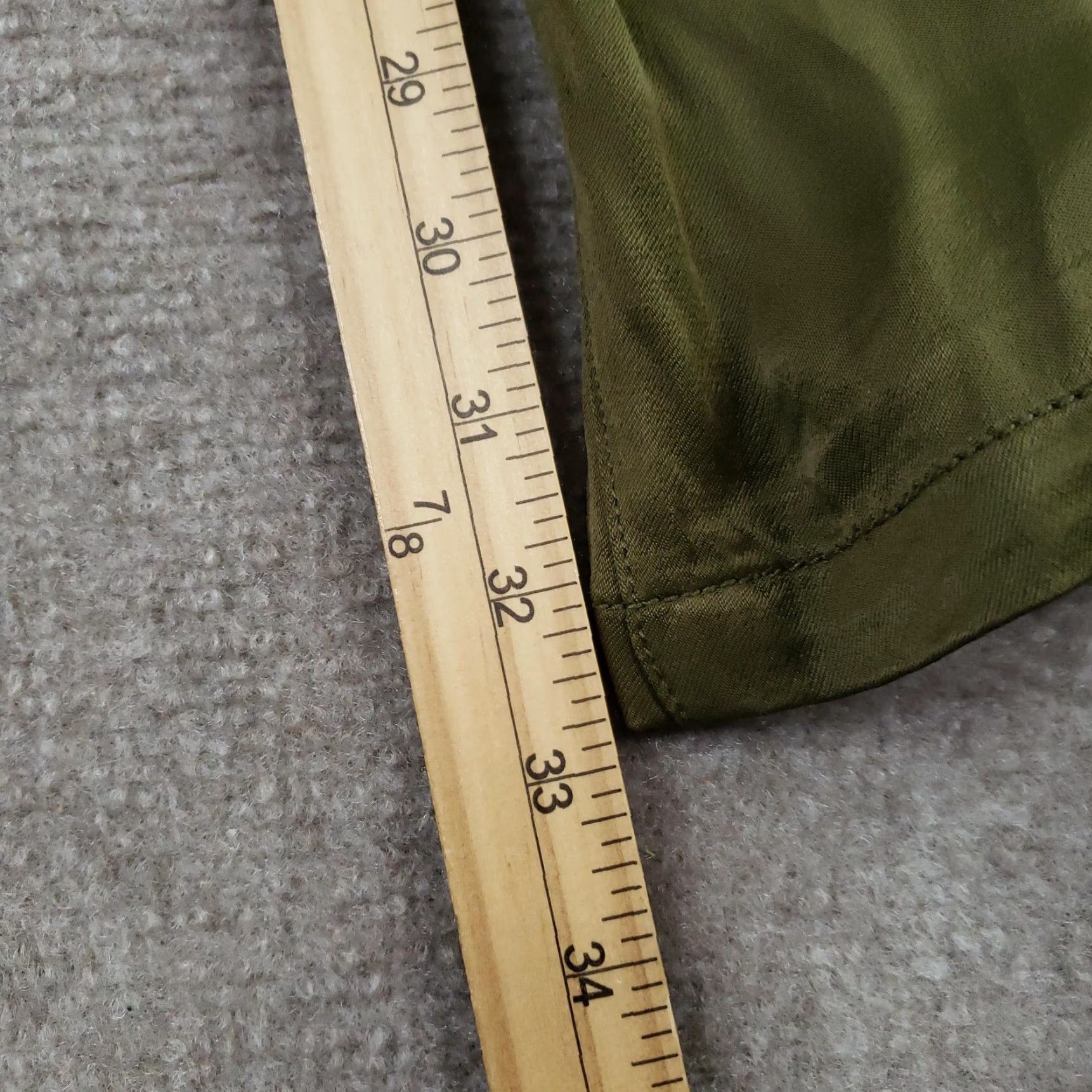 Vintage Pilcro Jumpsuit Small Tall Olive Green Smocked Wide Leg Anthropologie Womens Size 28" / US 6 / IT 42 - 3 Thumbnail