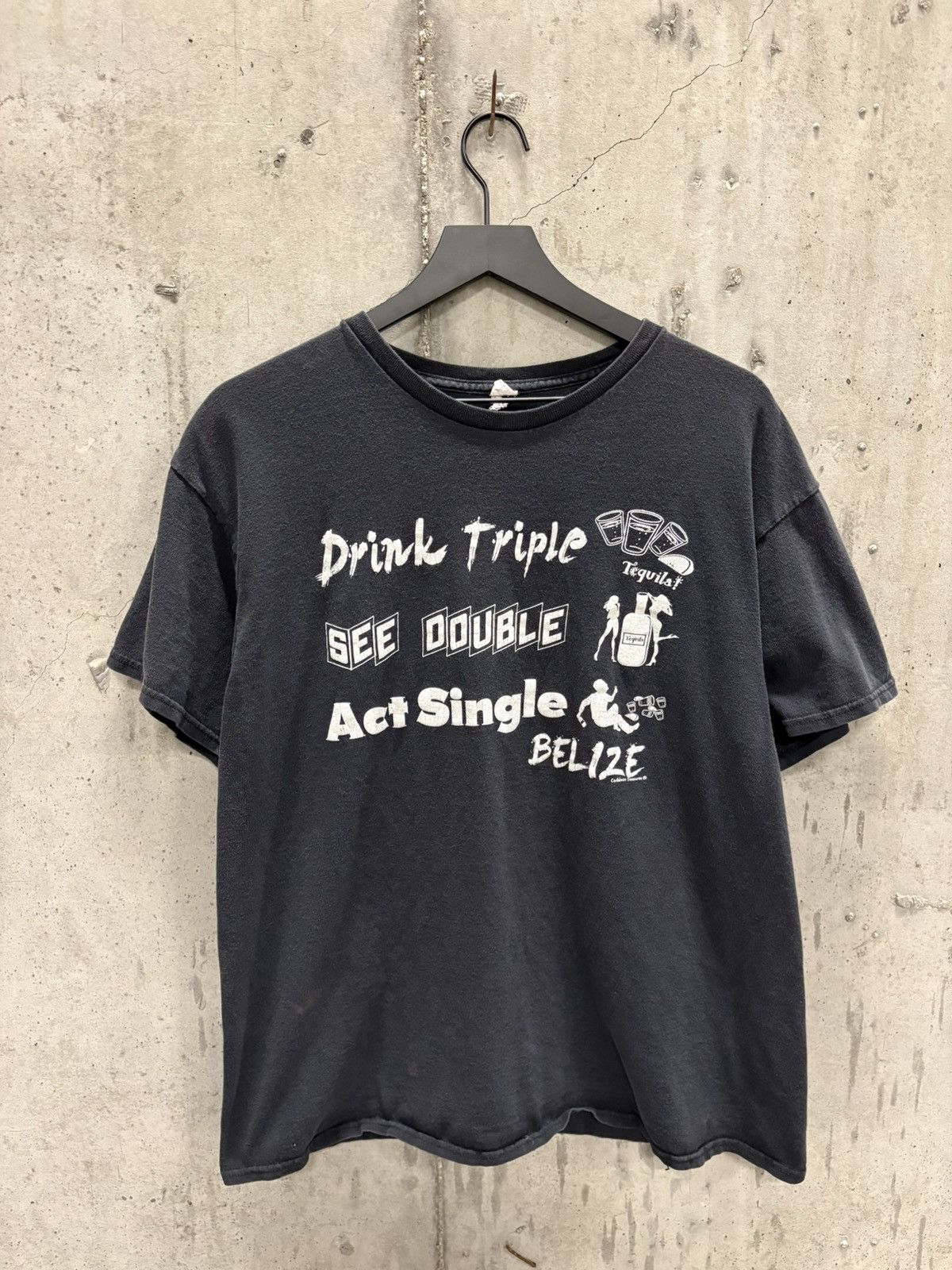 Vintage Vintage Drink Triple See Double Shirt Faded Distress Grunge Size US XL / EU 56 / 4 - 1 Thumbnail