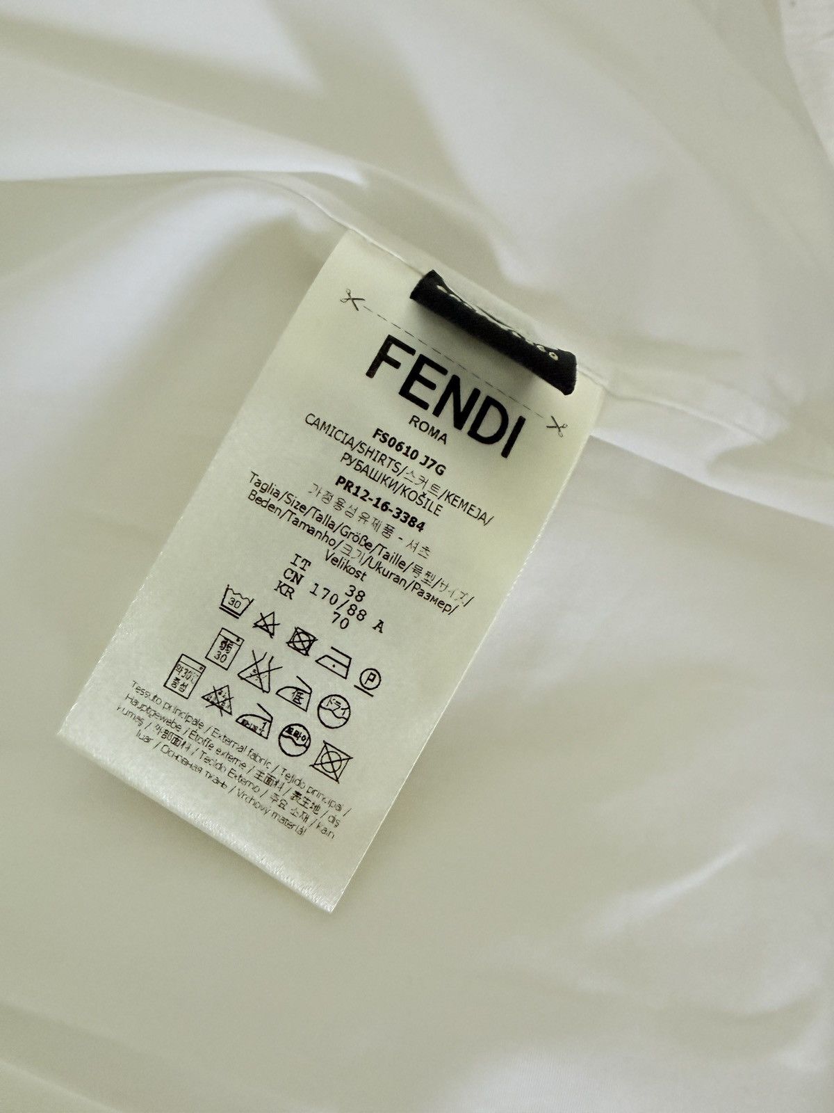 Fendi Fendi White Cotton Poplin Shirt NWT - Slim Fit - IT 38 Size US S / EU 44-46 / 1 - 8 Thumbnail