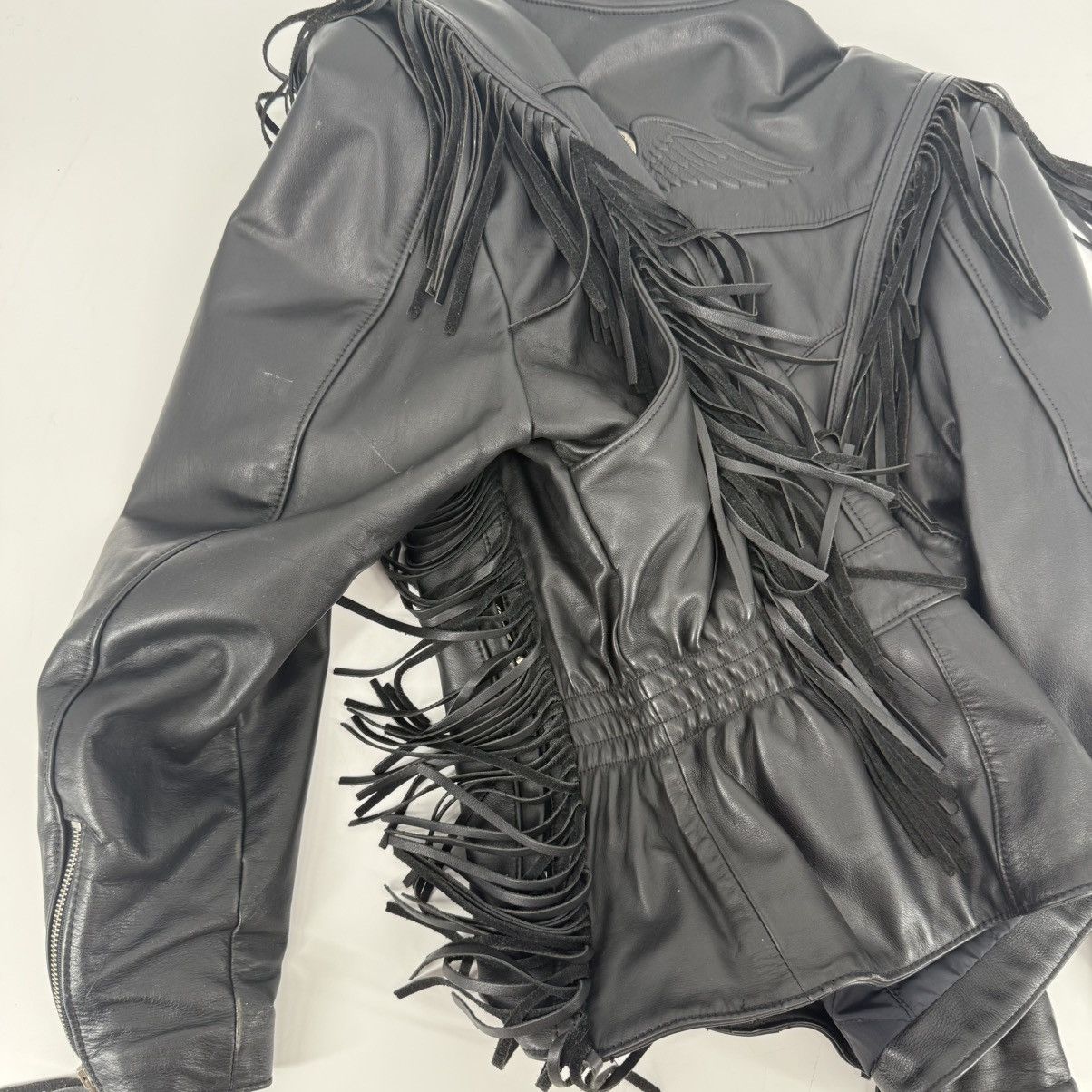 Harley Davidson Vintage Harley-Davidson Women Mirage Leather Fringe Jacket Size L / US 10 / IT 46 - 13 Thumbnail