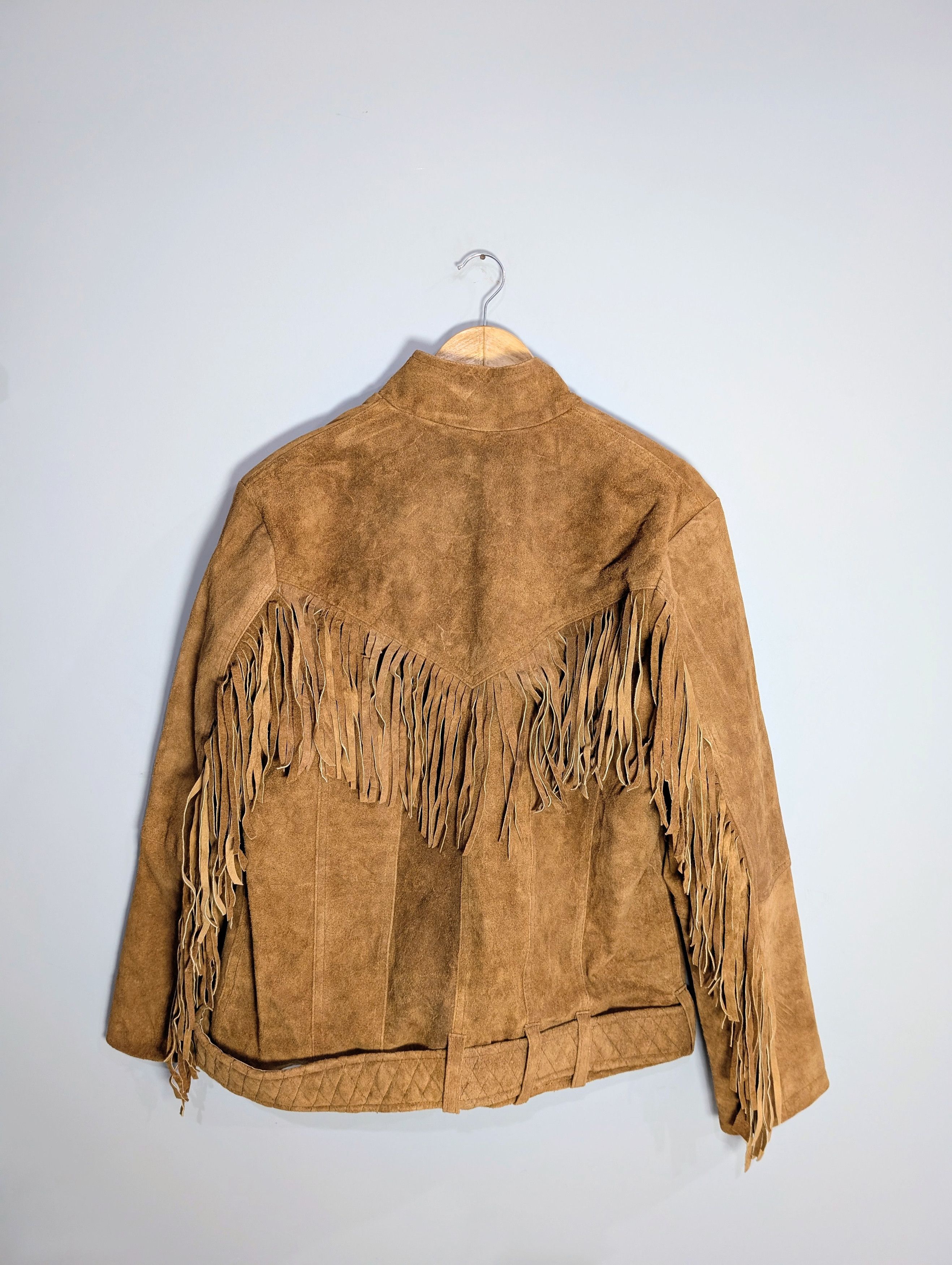 Vintage Women Suede Leather Jacket 90s Style Streetwear Size L / US 10 / IT 46 - 4 Thumbnail