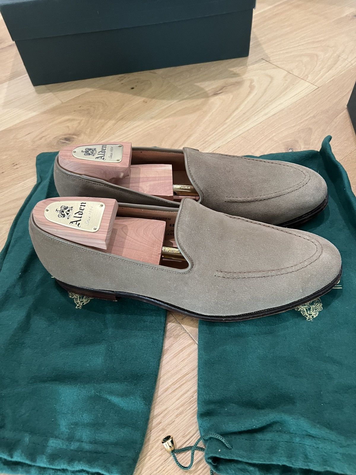Crockett & Jones Camden loafer in mushroom suede (8.5UK)