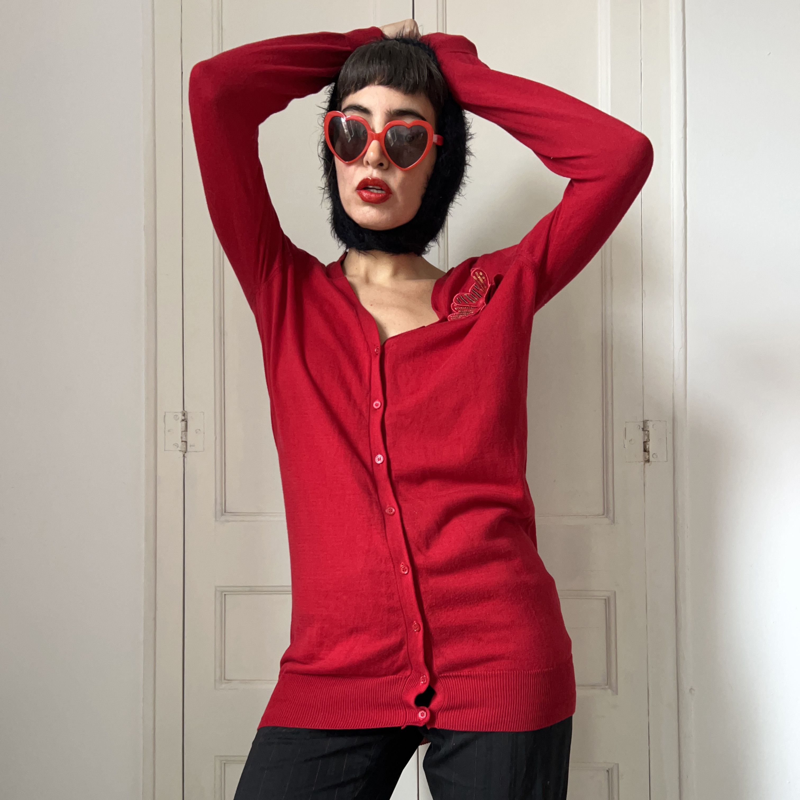 Love Moschino Love Moschino Red Y2K Cardigan Size M / US 6-8 / IT 42-44 - 4 Thumbnail
