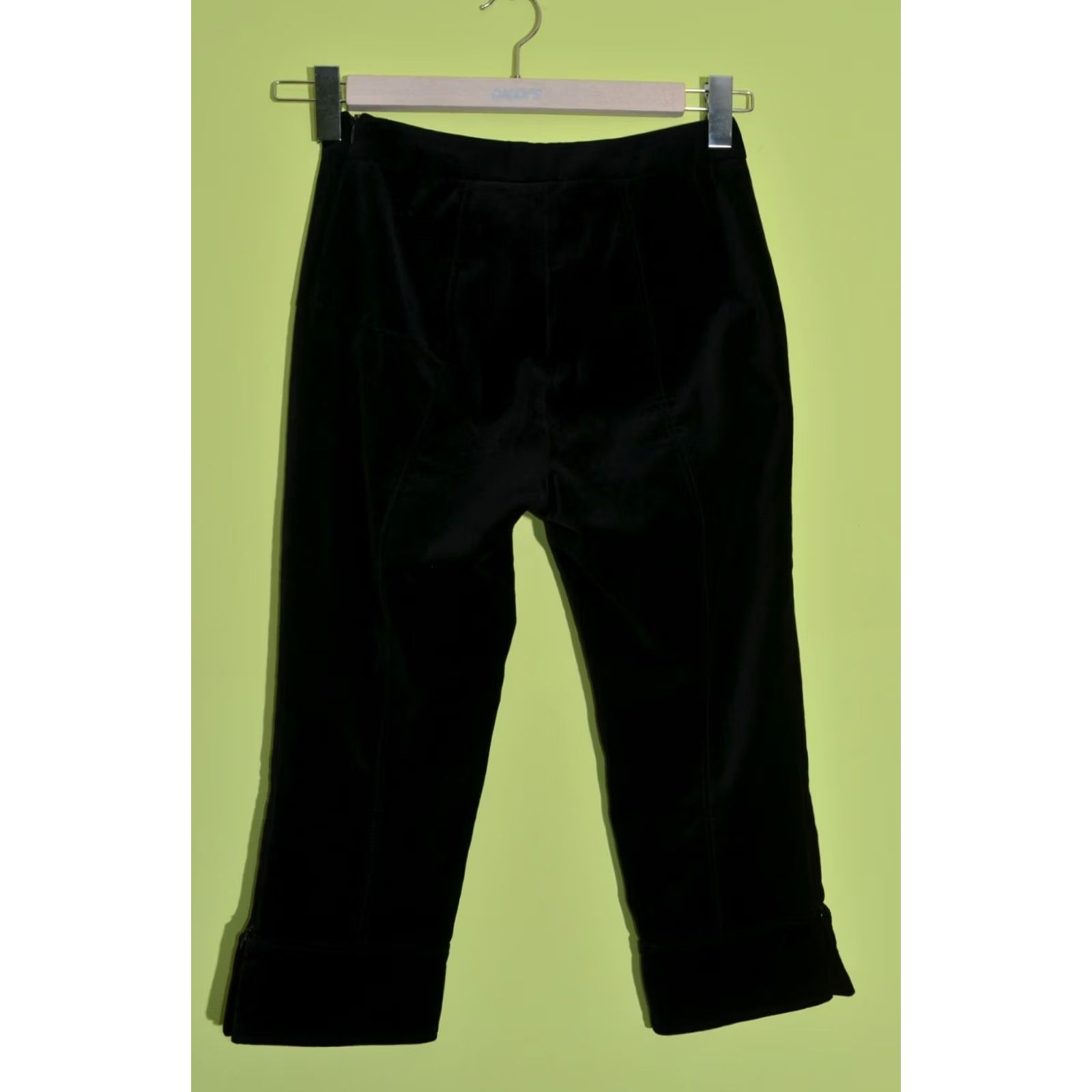 Max Mara Max Mara Women's Black Velour Capri Trousers Pants Size UK8 IT40 Crop Cropped Slim Casual Mid Rise 8 79cm 31.1in Womens Size 30" / US 8 / IT 44 - 4 Thumbnail