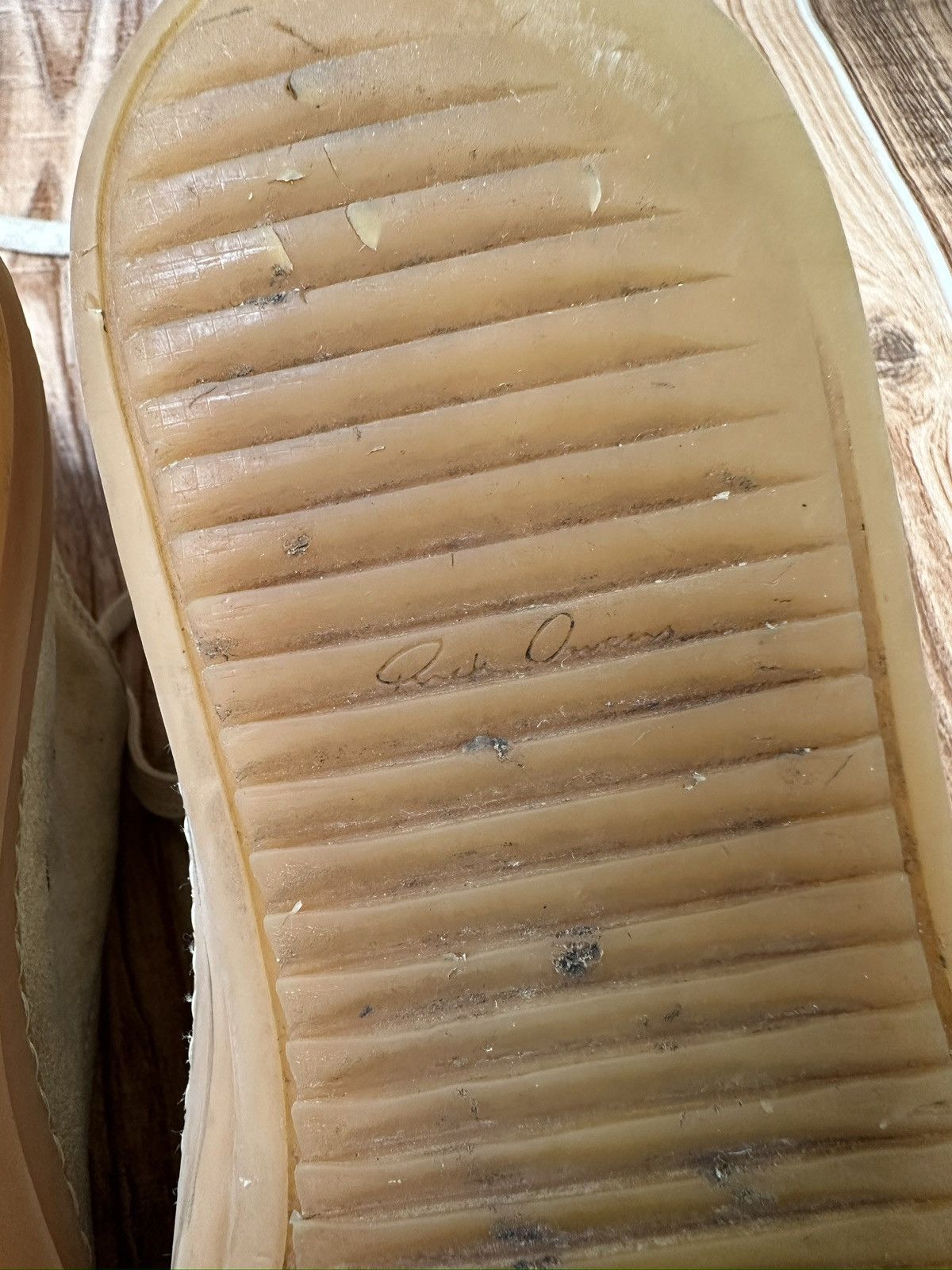 Rick Owens Rick Owens Beige Gum Sole Low Suede Ramones Size US 8.5 / EU 41-42 - 16 Thumbnail