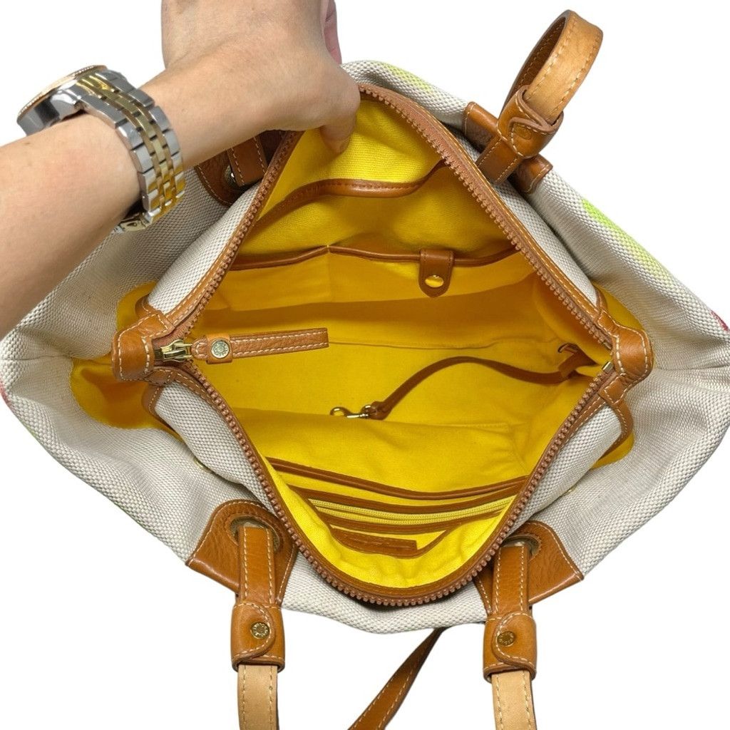 Dooney & Bourke Dooney & Bourke Canvas Leather Graffiti Multi Print Tote Bag Size ONE SIZE - 9 Thumbnail